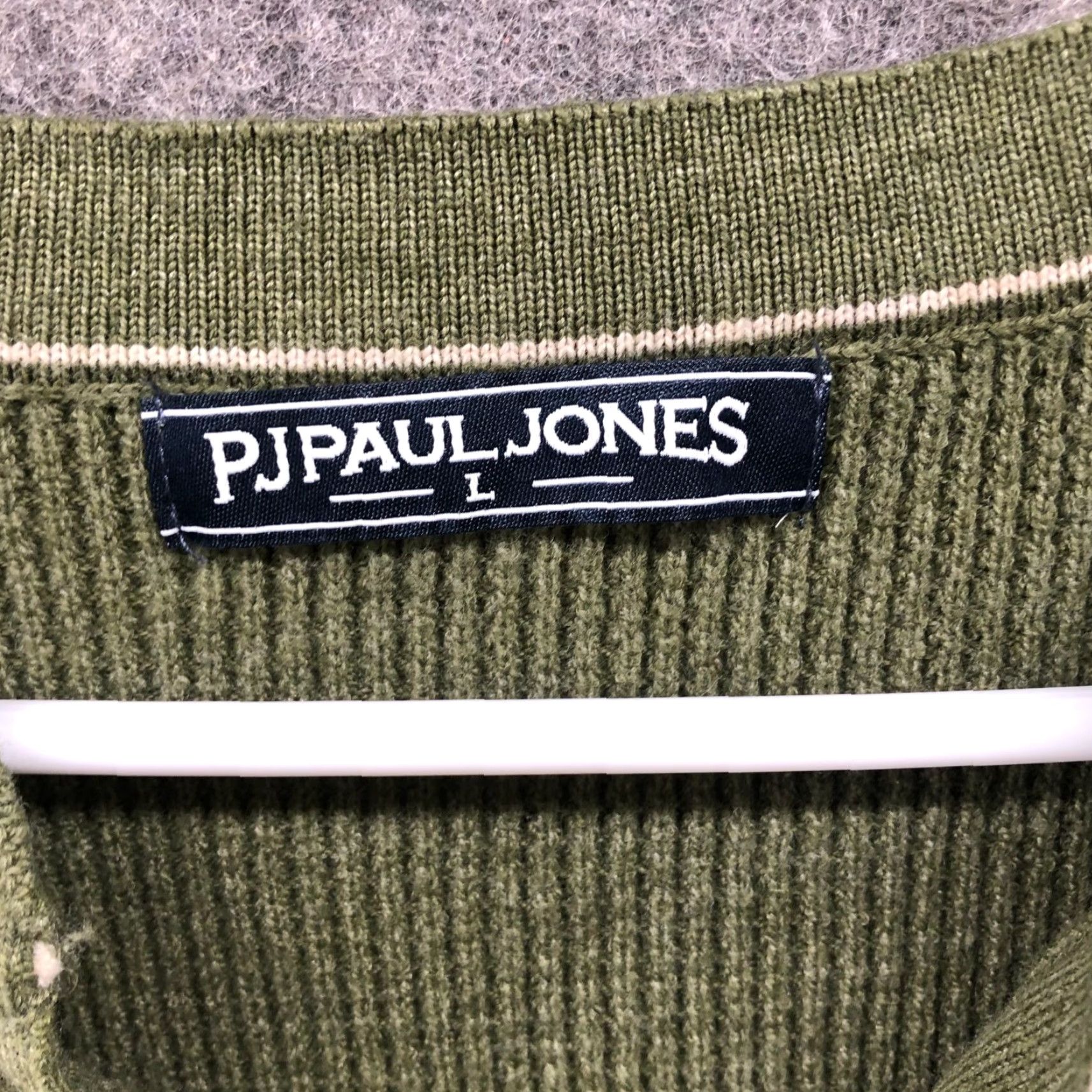 Olive PJ Paul Jones Waffle Knit Henley Sweater Mens L Olive Green Textured Pullover Knit Shirt Mens L Olive Green Classic Casual Winter Fall - Mens Size US L / EU 52-54 / 3 - 5 Thumbnail