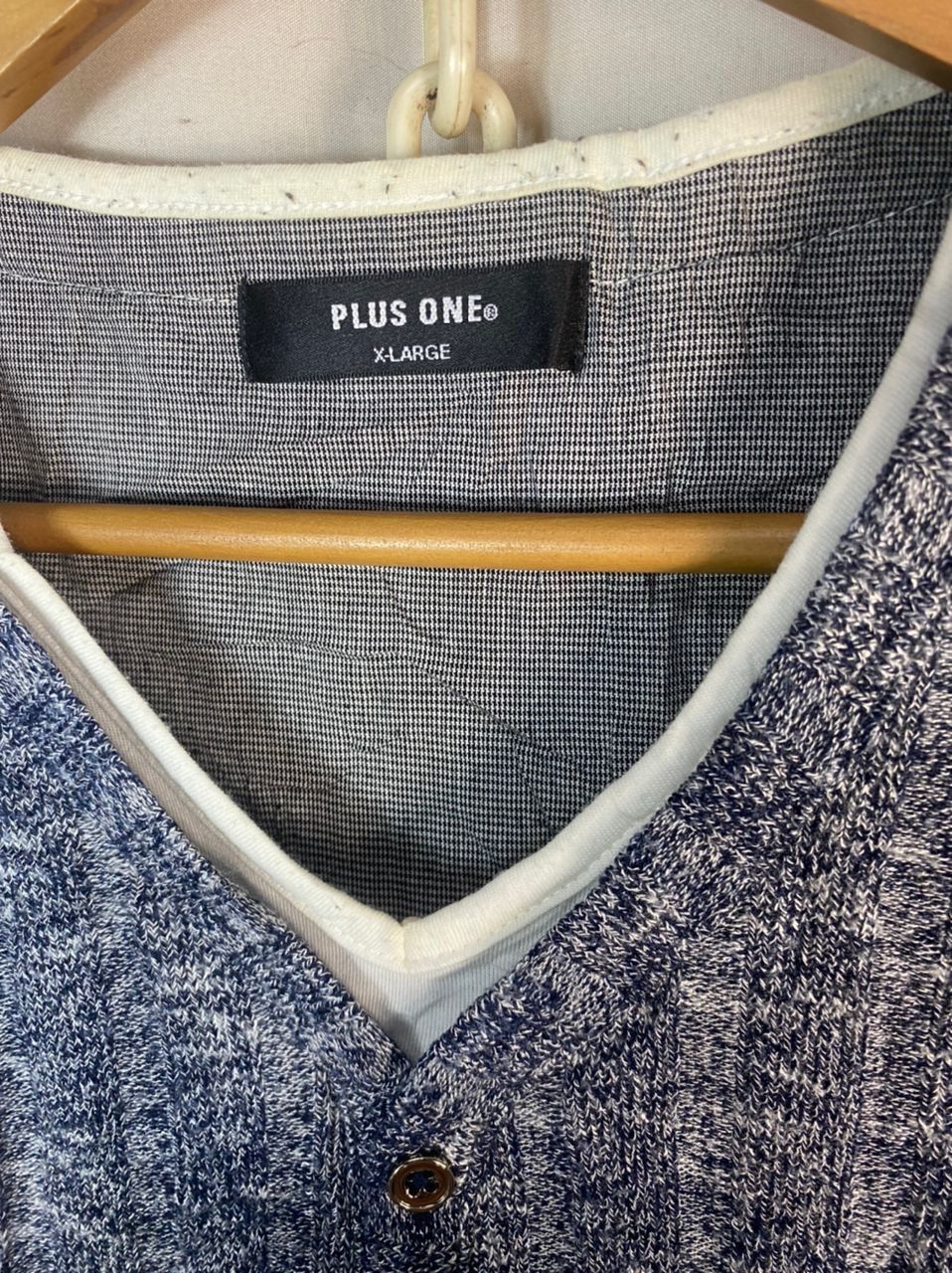 Japanese Brand Plus one vneck long sleeve shirt Size US L / EU 52-54 / 3 - 3 Thumbnail
