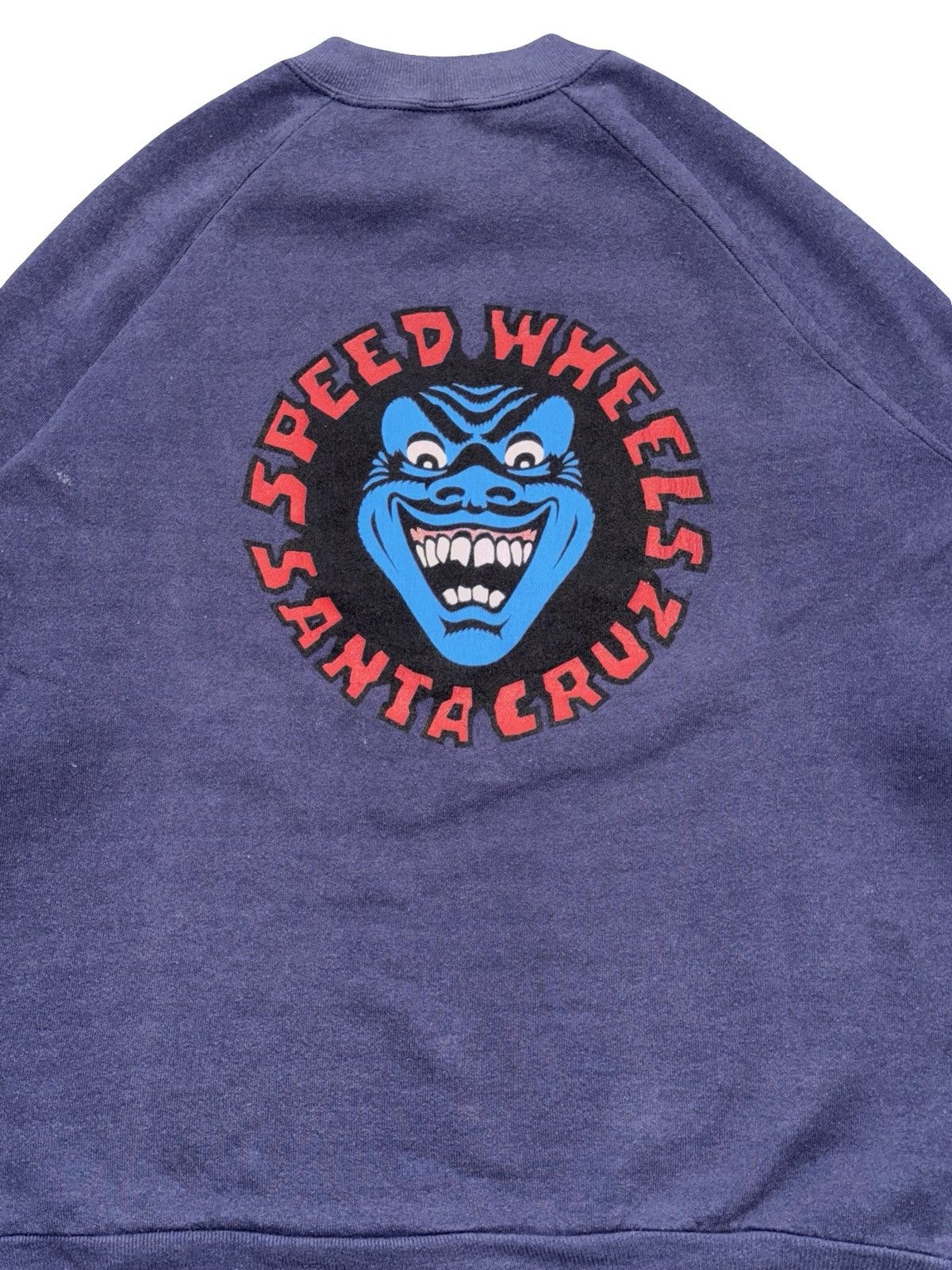Santa Cruz Skateboards Vintage 90s Santa Cruz Speed Wheels Blue Demon Crewneck Size US XL / EU 56 / 4 - 5 Thumbnail