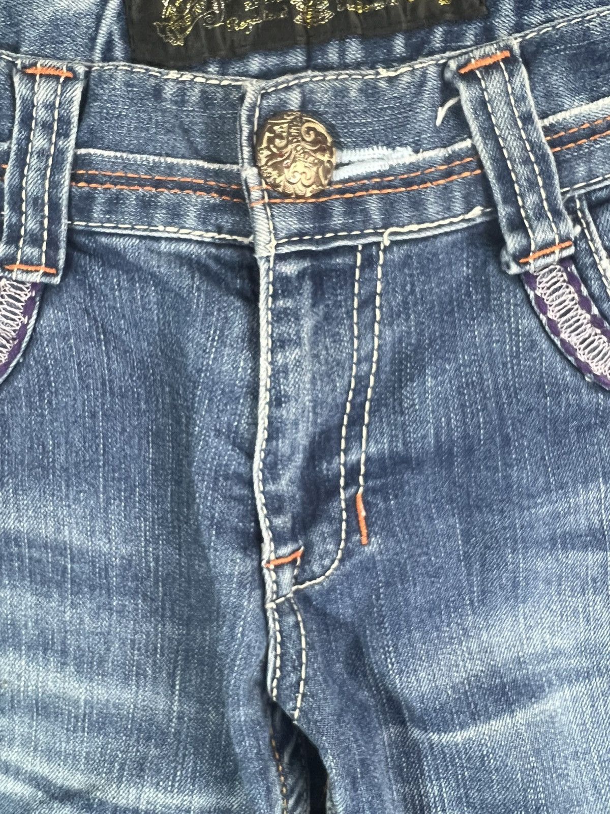 In The Attic RARE 🔥 Red Pepper Flower Embroidery Flare Jeans like LGB Size US 31 - 6 Thumbnail