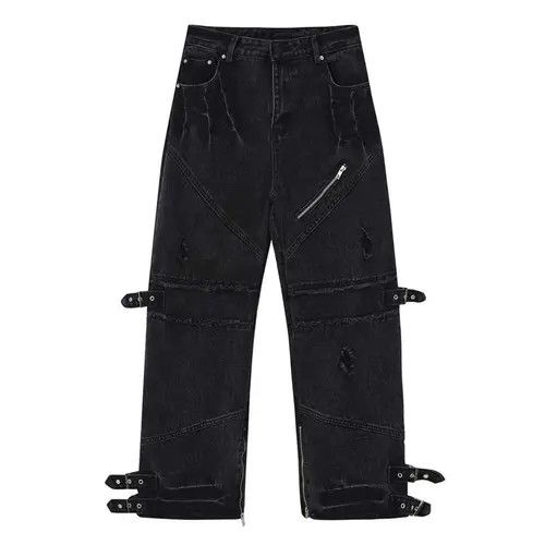 VIBE Black Ripped Stacked Baggy Pants Size US 34 / EU 50 - 7 Thumbnail