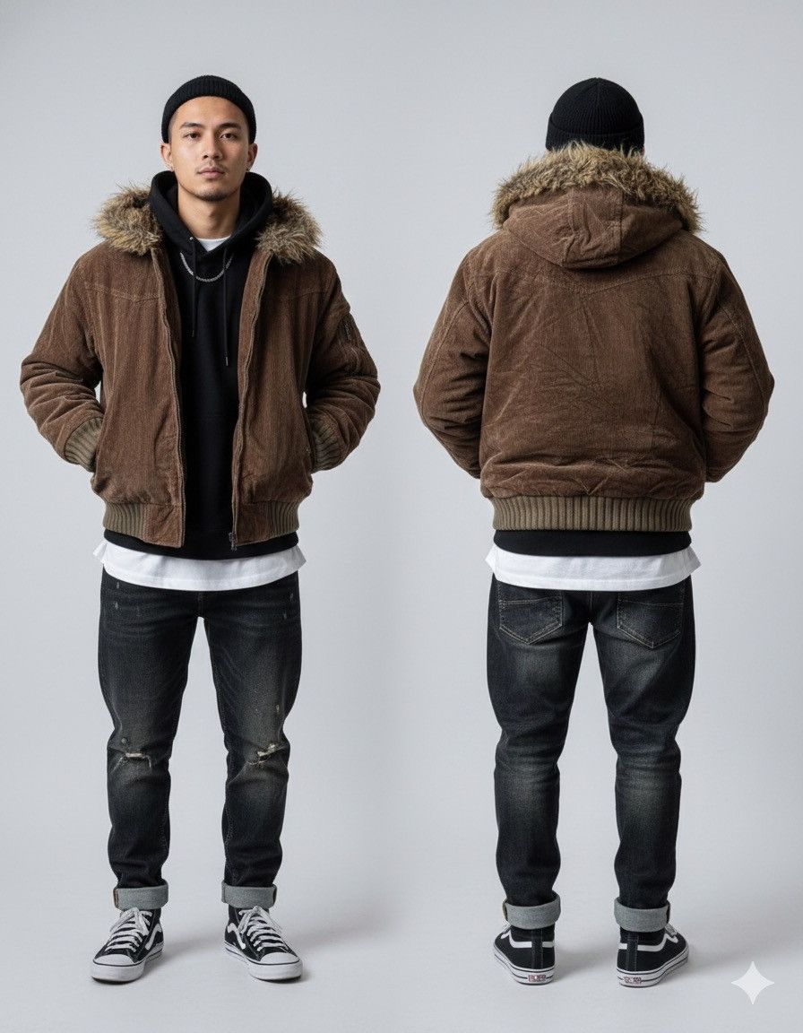 Billabong 🔥Billabong Faux Fur Corduroy Zipper Jacket Hoodie Size US M / EU 48-50 / 2 - 1 Thumbnail