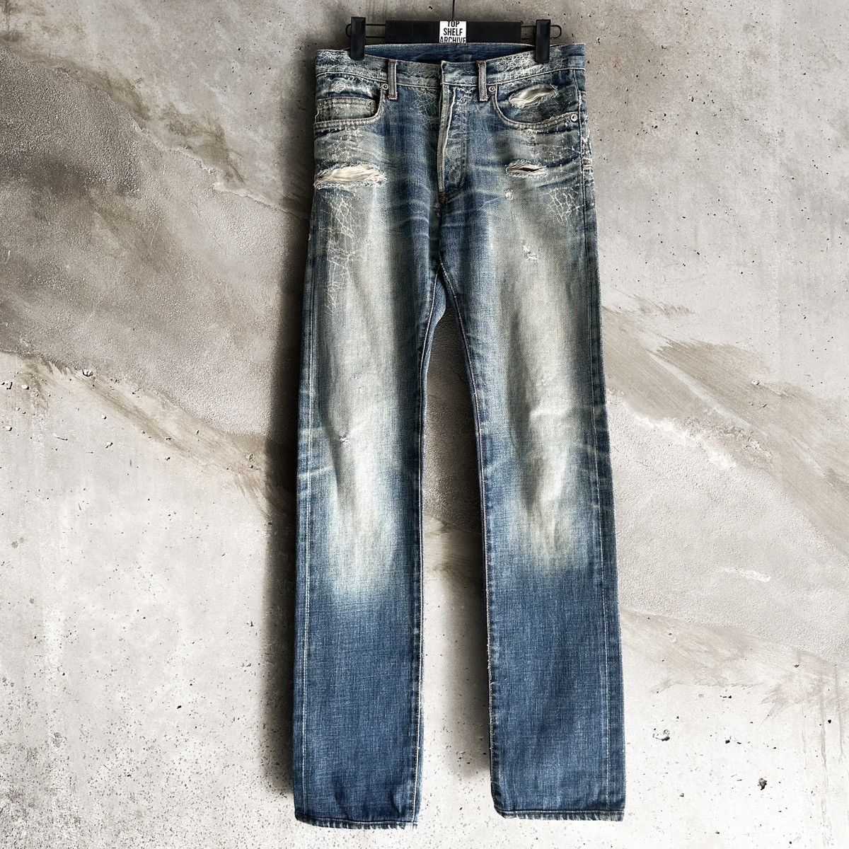 Dior Dior SS07 THRASHED Spiderweb Denim By Hedi Slimane Size US 28 / EU 44 - 2 Thumbnail