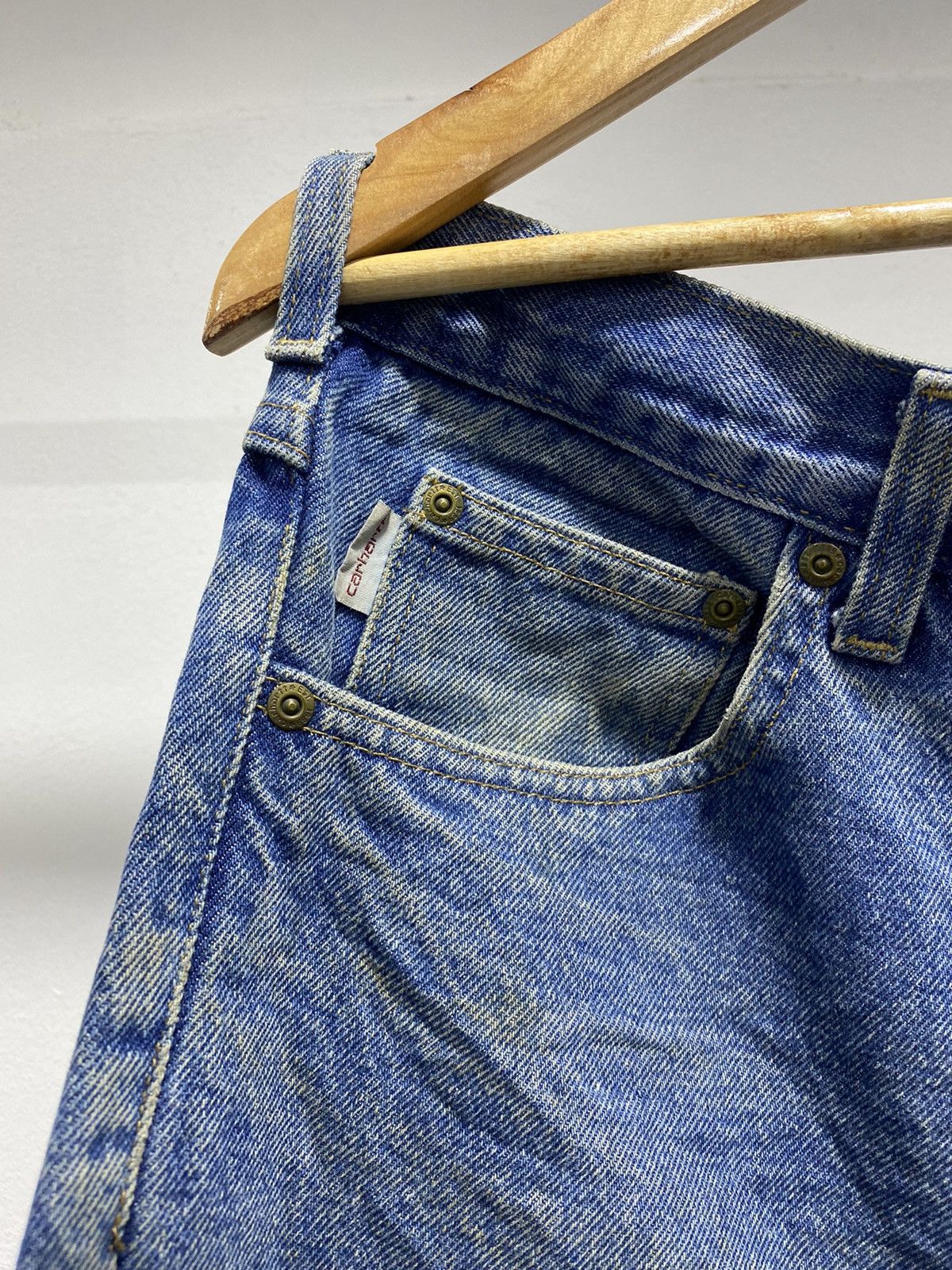 Carhartt × Vintage Vintage Carhartt Paint Splatter Denim 90s Size US 35 - 11 Thumbnail