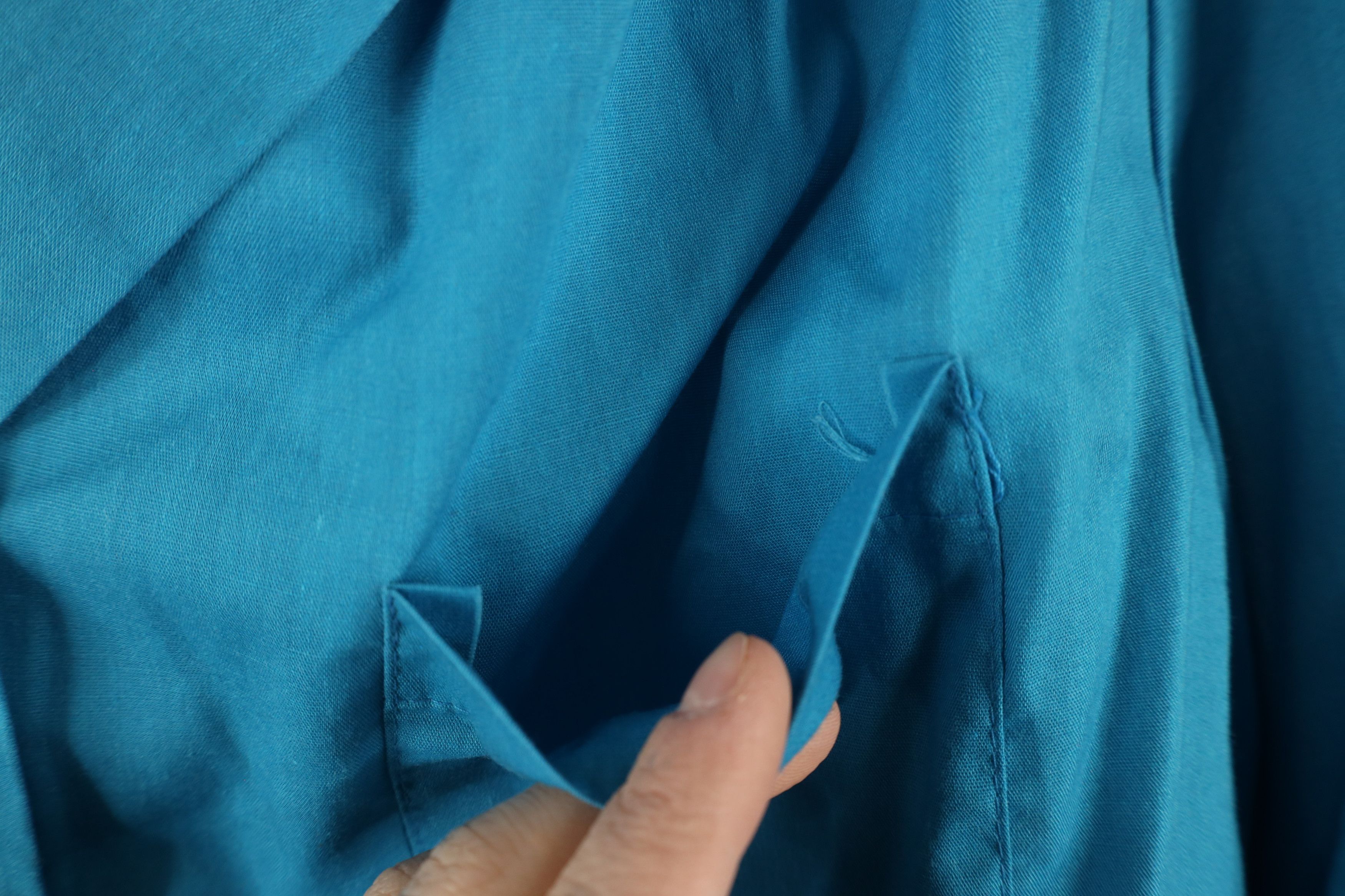 Vintage Vintage 90s Streetwear Long Sleeve Button Shirt Blue USA Size XL / US 12-14 / IT 48-50 - 4 Thumbnail