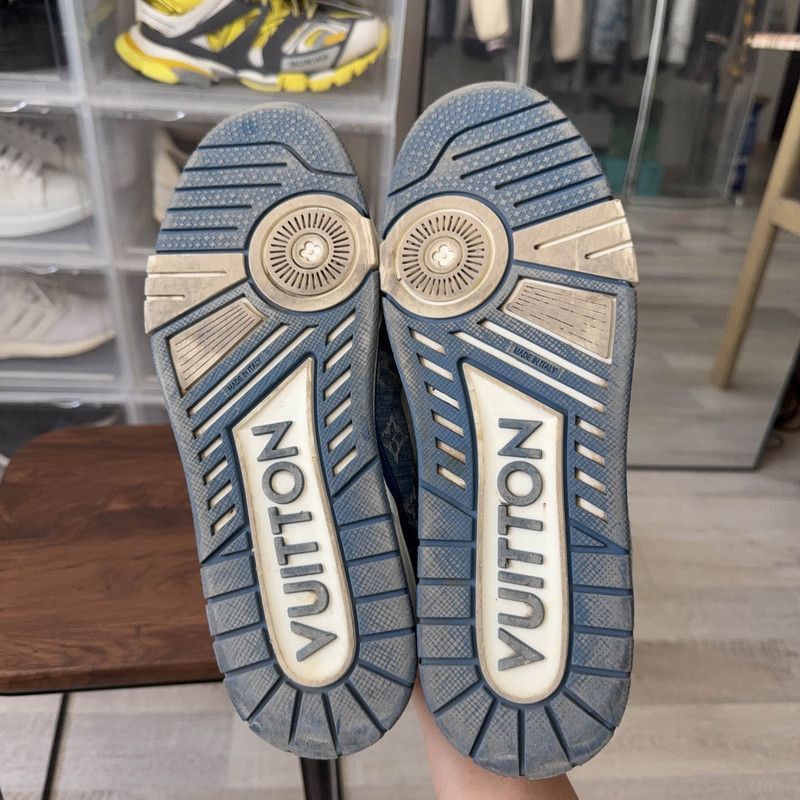 Louis Vuitton Louis Vuitton Denim Leather Low-Top Sneakers -2508 Size US 9 / EU 42 - 4 Thumbnail
