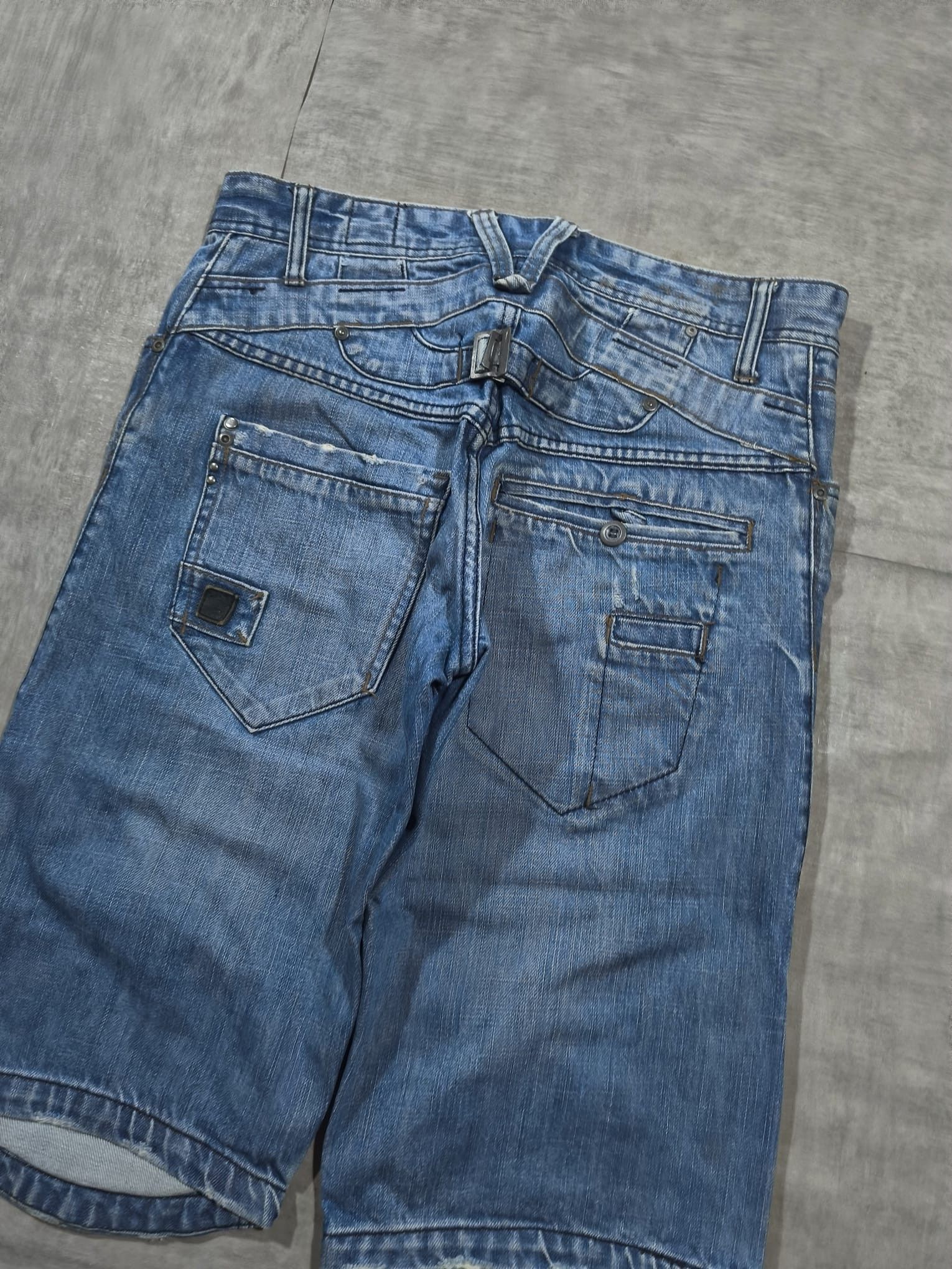 Vintage MUDDY TRASHED BUCKLEBACK BIKER JORTS Size US 34 / EU 50 - 9 Thumbnail