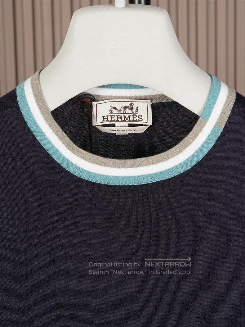 Hermes Hermes Spring/Summer Men's Round Neck Knitted Short Sleeve Size US M / EU 48-50 / 2 - 2 Thumbnail
