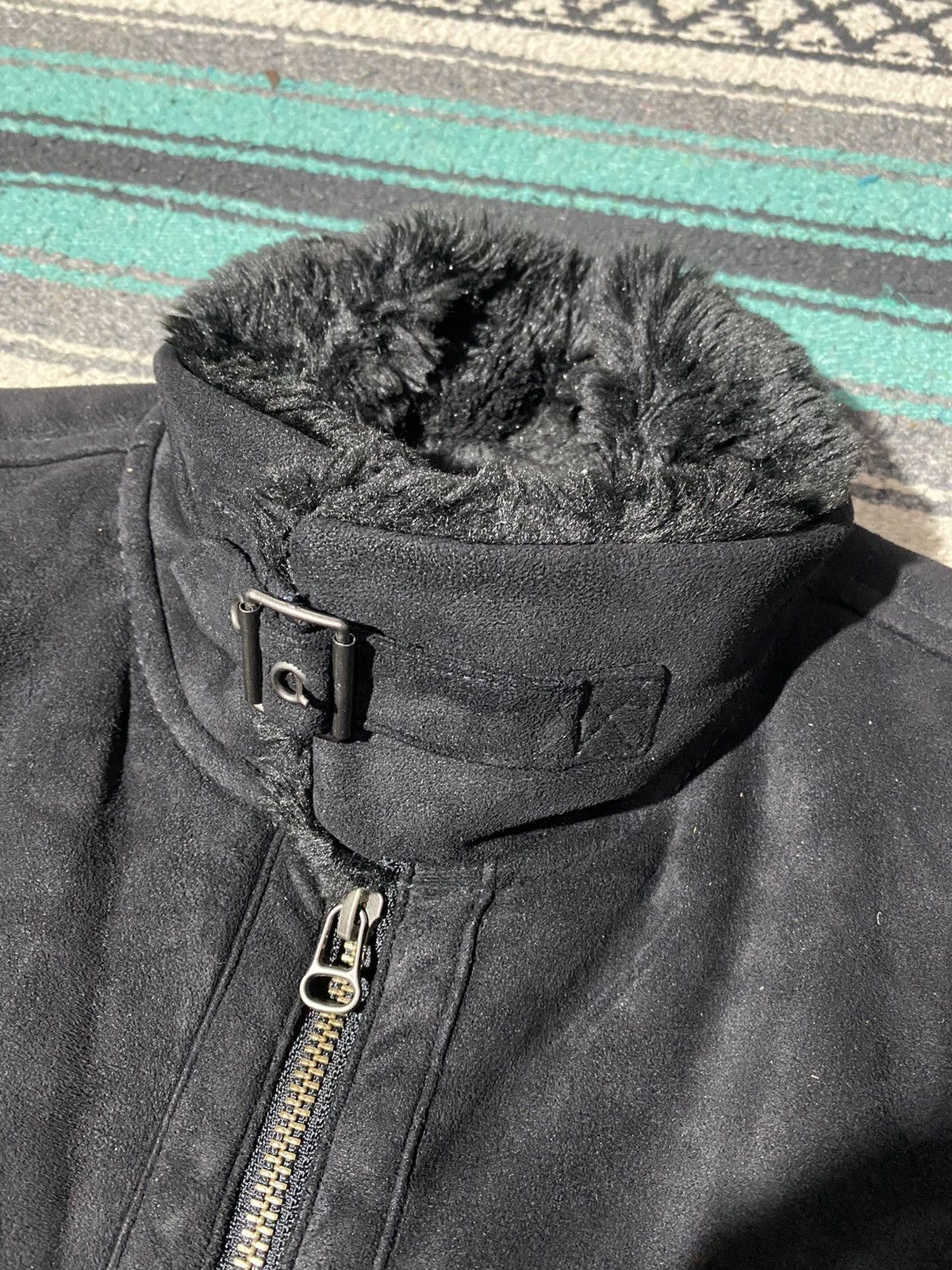 If Six Was Nine 2000s Nano Universe - Biker Fur Suede Shearling Jacket Size US M / EU 48-50 / 2 - 10 Thumbnail