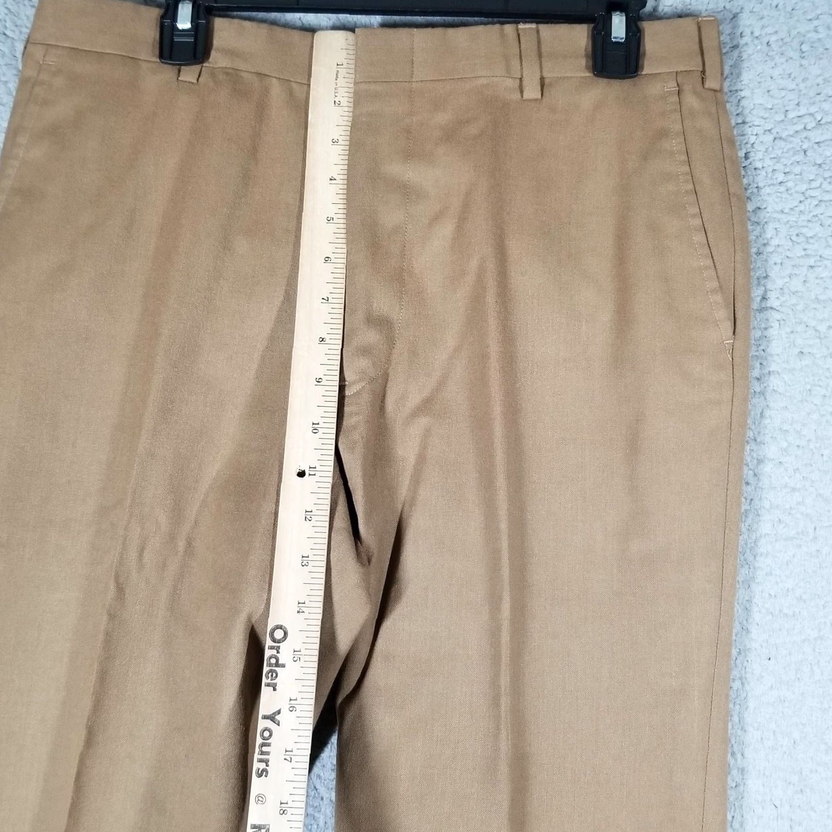Vintage VINTAGE John Alexander Dress Pants Mens 34 Khaki Tan Wool Flat Front Trousers Made USA Mens Size US 34 / EU 50 - 4 Thumbnail