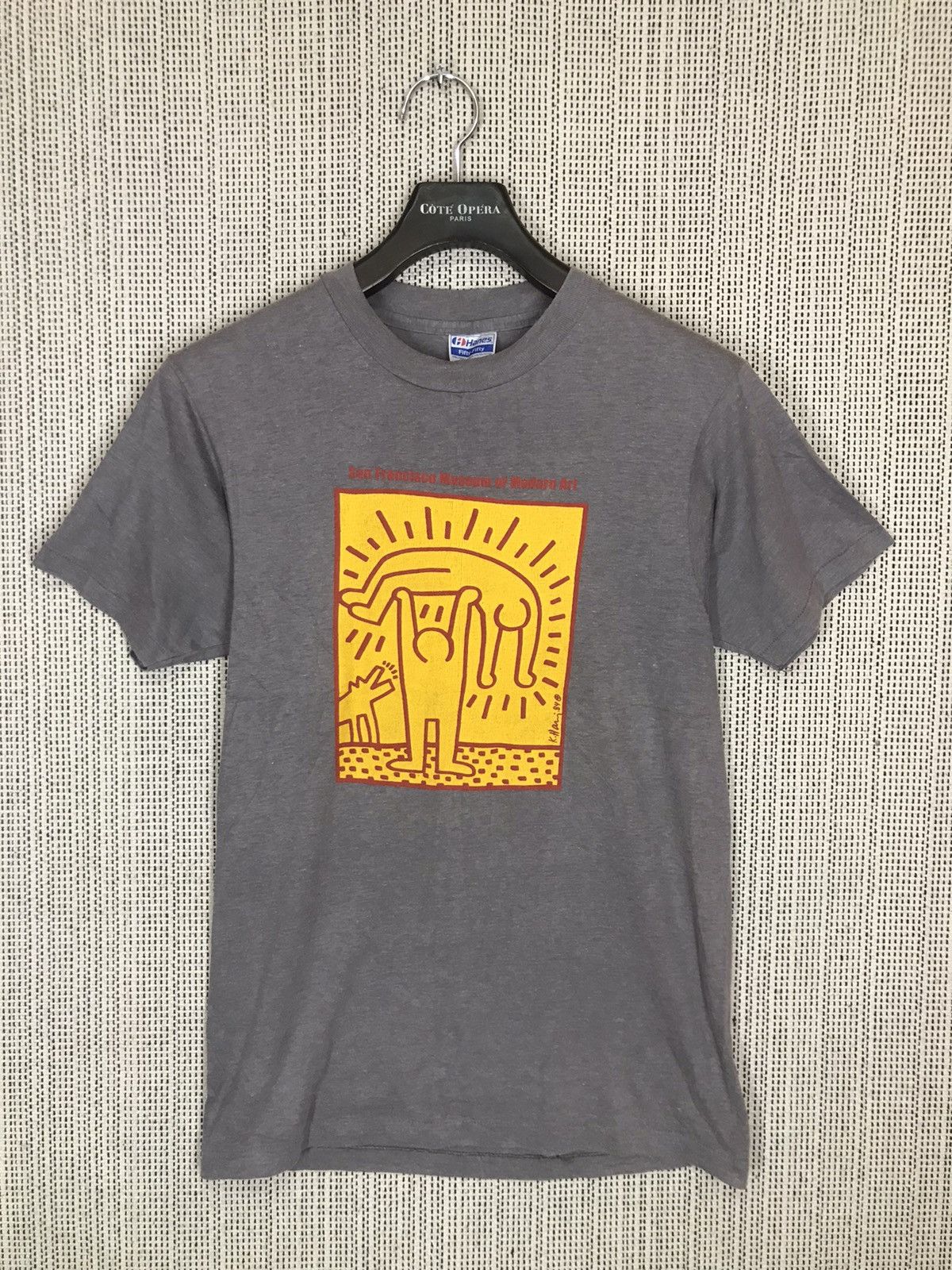 Keith Haring 🔥GRAILS🔥VINTAGE 80s K.HARING THE HUMAN CONDITION TSHIRT Size US M / EU 48-50 / 2 - 3 Thumbnail