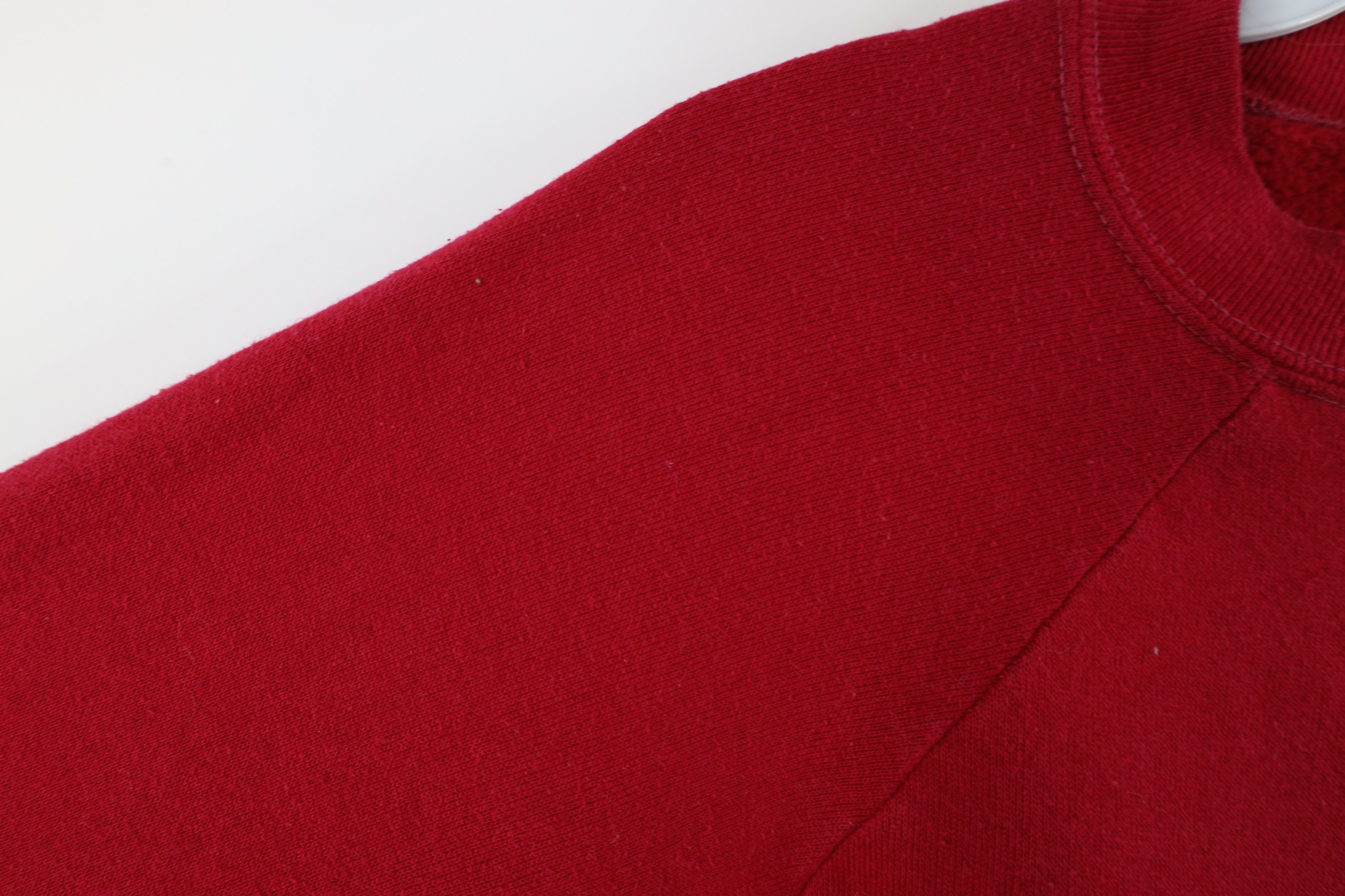 Vintage Vintage 70s Streetwear Blank Crewneck Sweatshirt Red USA Size L / US 10 / IT 46 - 7 Thumbnail