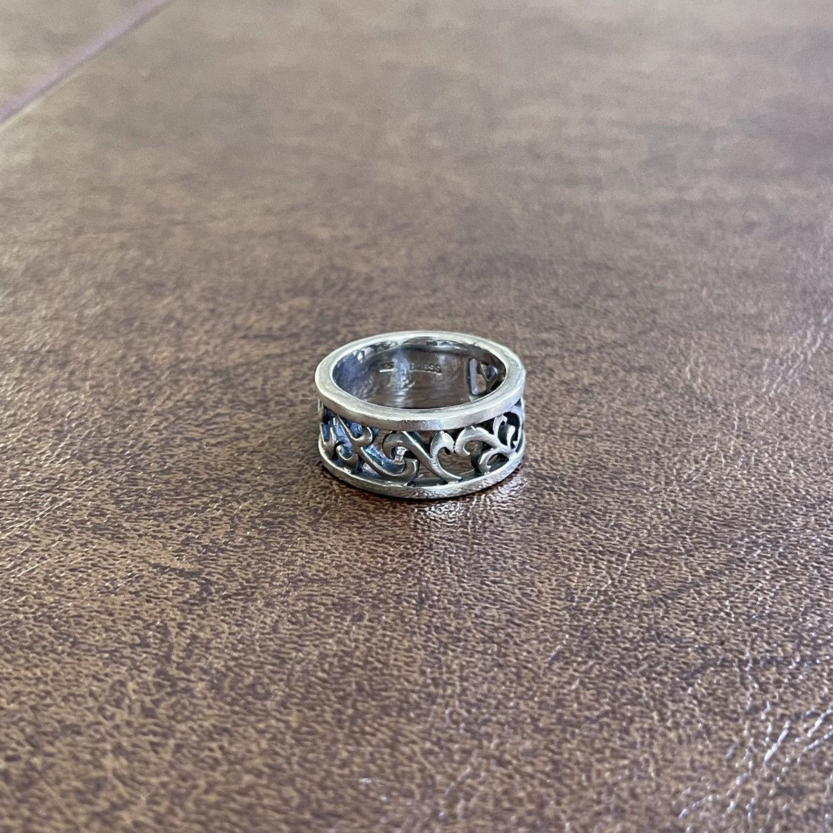 Japanese Brand BLESS .925 Sterling Silver Openwork Arabesque Vine Band Ring Size ONE SIZE - 1 Thumbnail