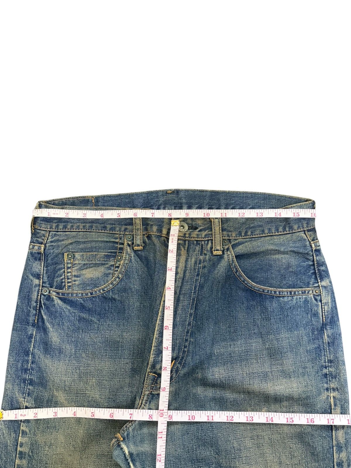 If Six Was Nine Vintage Japanese Brand Mud Wash Distress Flare Jeans Size US 32 / EU 48 - 7 Thumbnail