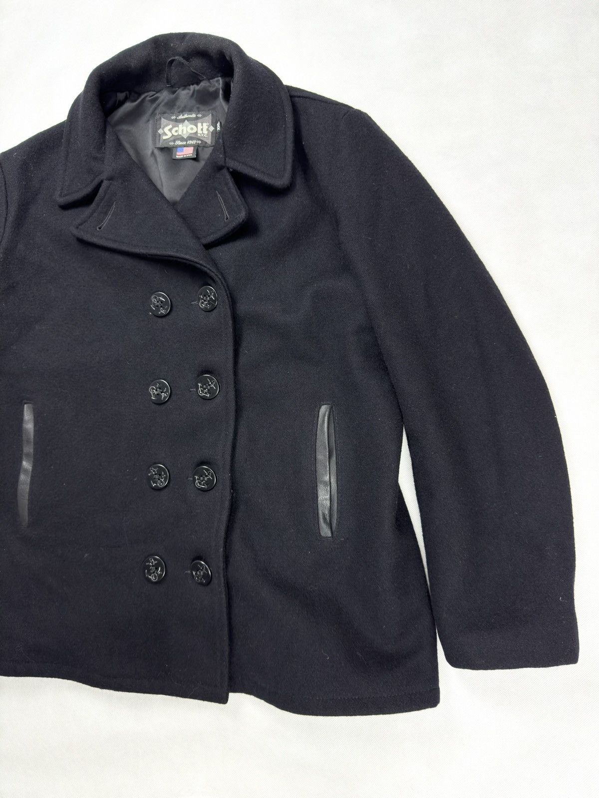 Schott Vintage Schott Peacoat Navy Military USA Made 2XL Size US XXL / EU 58 / 5 - 3 Thumbnail