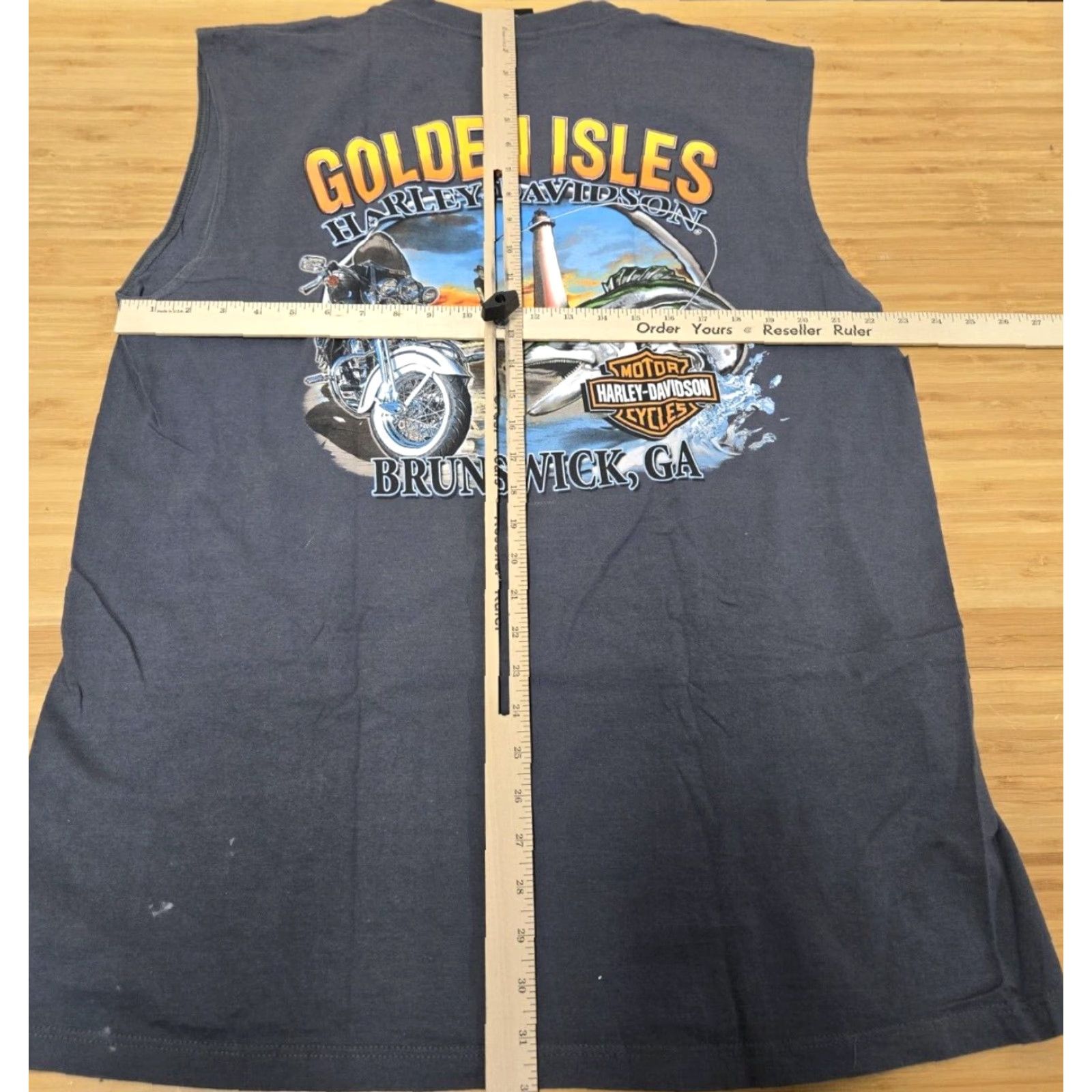 Harley Davidson Harley-Davidson Shirt Men XL Gray Sleeveless Graphic Print Brunswick Georgia Crew Neck Golden Isles Size US XL / EU 56 / 4 - 6 Thumbnail