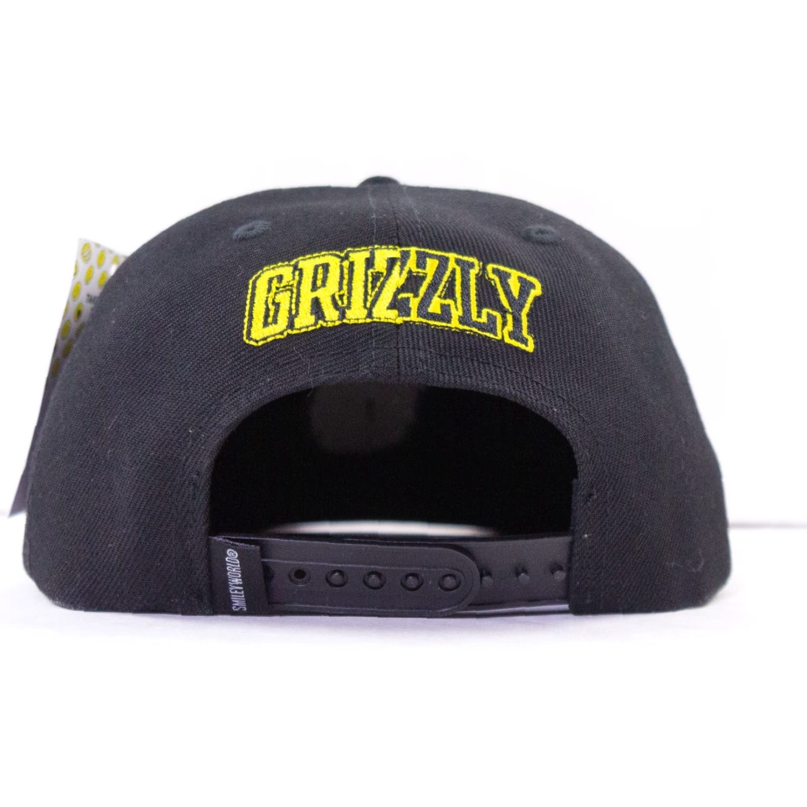 Vintage GRIZZLY Snapback Hat One Size Black Smiley World Skateboard Streetwear Mens Size ONE SIZE - 5 Thumbnail