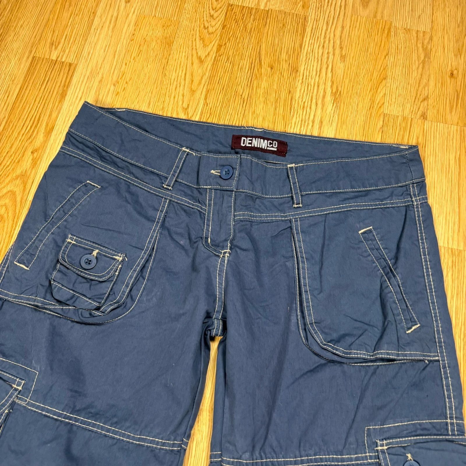 Japanese Brand Denim Co Blue Cargo Pants Size US 34 / EU 50 - 3 Thumbnail