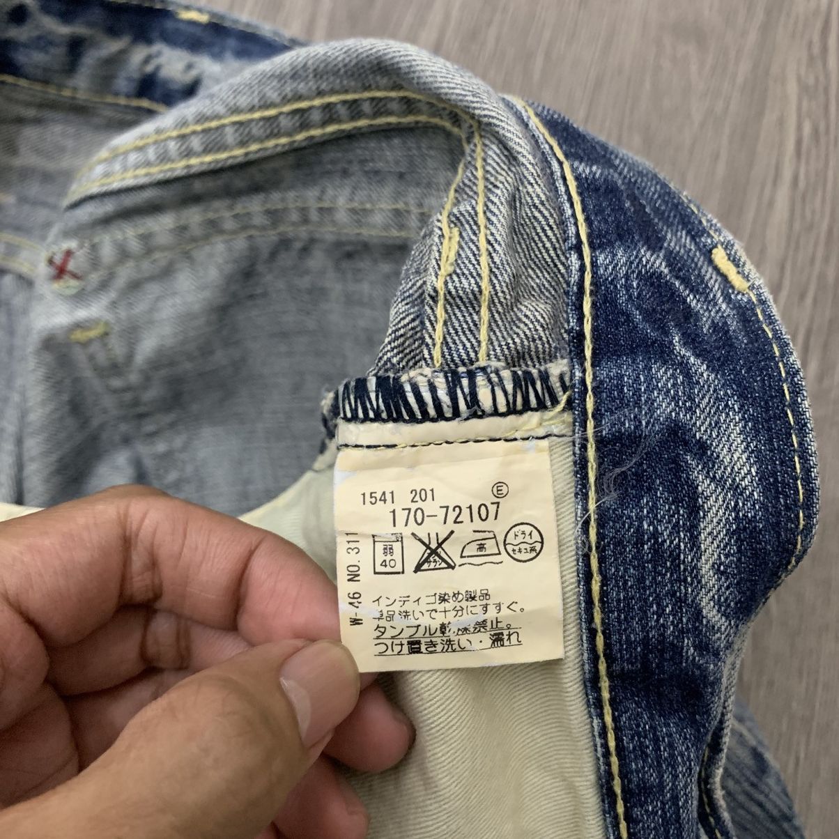 Takeo Kikuchi 🇯🇵Vintage'90s TAKEO KIKUCHI Distressed Patchwork Pant🇯🇵 Size US 33 - 8 Thumbnail