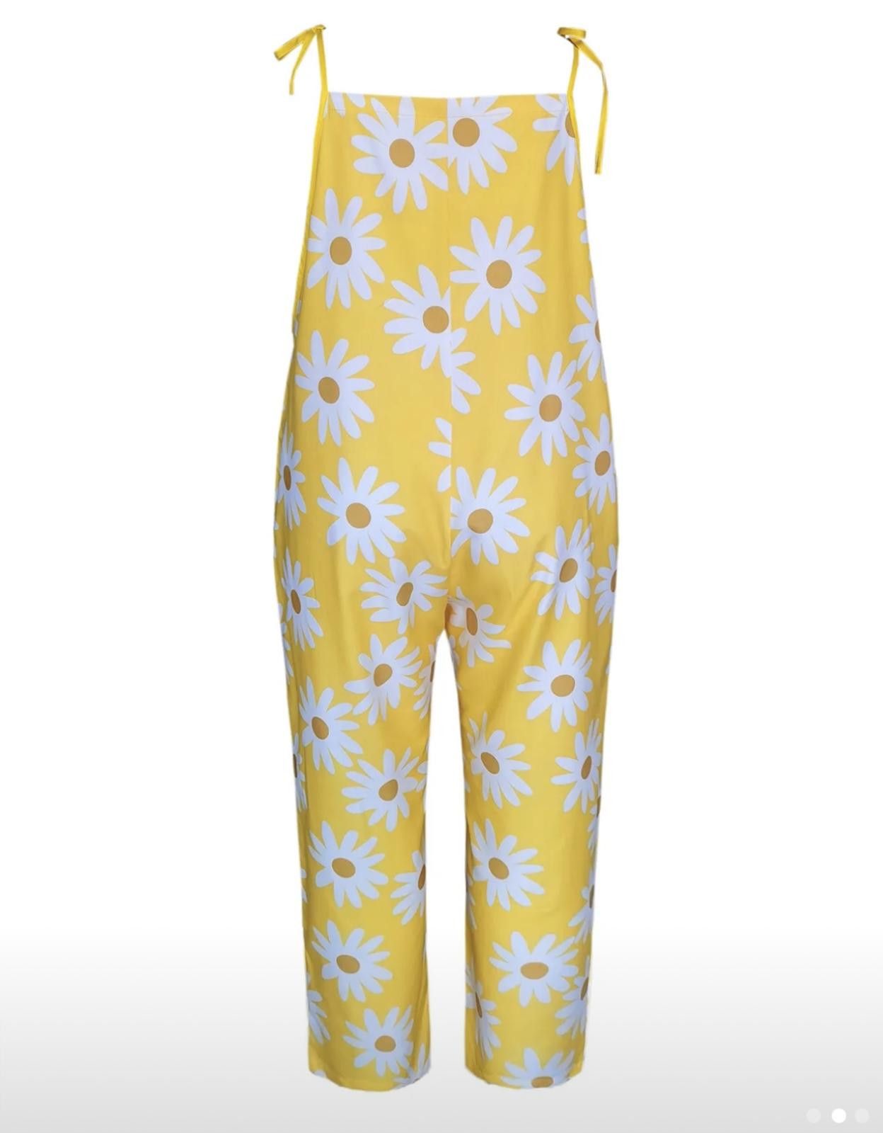 Designer Sunny Daisy Print Jumpsuit Size 42" / US 20 - 2 Thumbnail