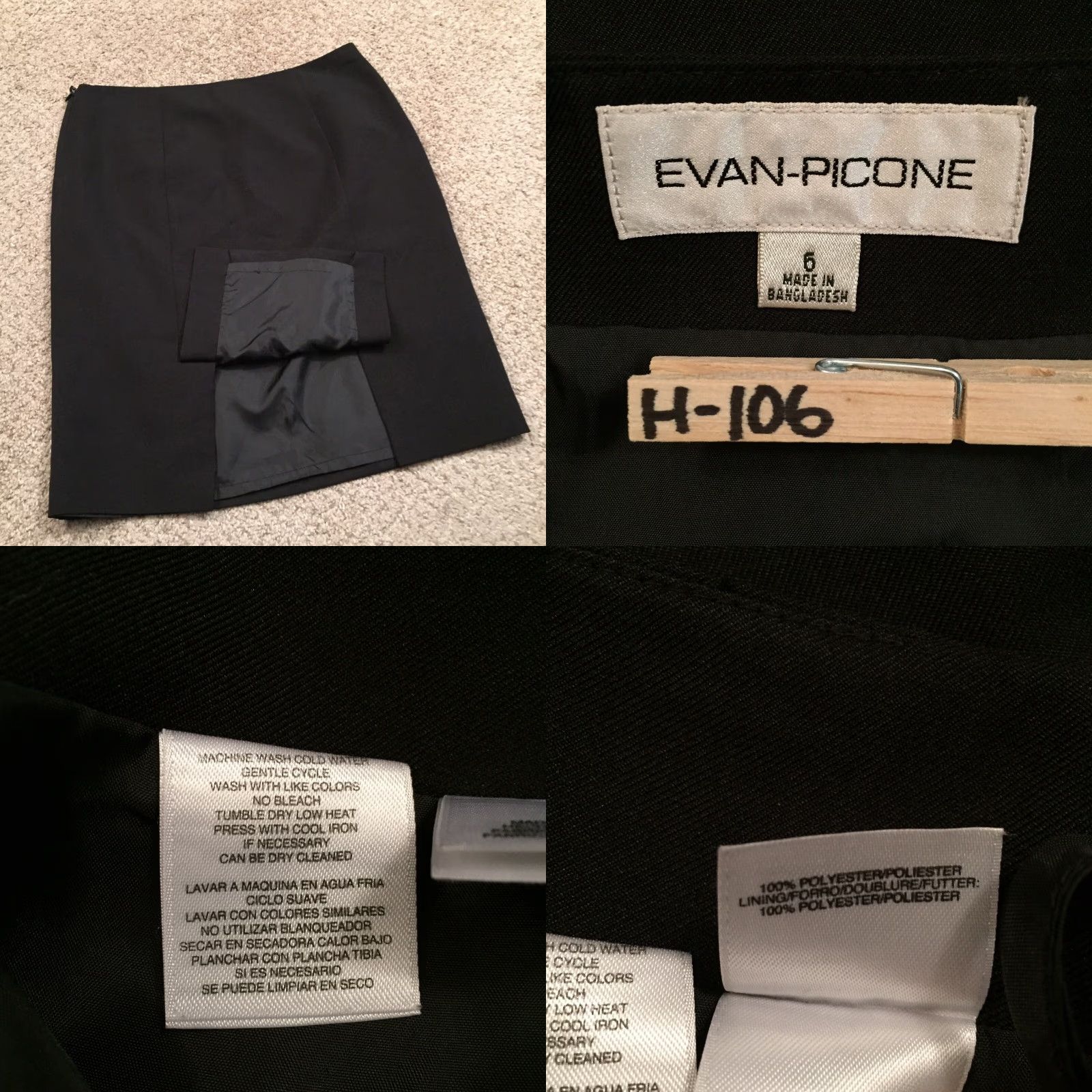 Evan Picone Evan Picone Skirt Size 6 Knee Length Lined Slit Black Pencil Size 28" / US 6 / IT 42 - 8 Thumbnail