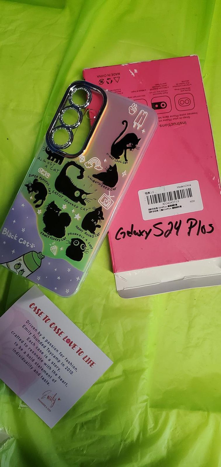 Other Cute Black Cat Phone Case for Galaxy S24 Plus - Act Fast! Size ONE SIZE - 1 Preview