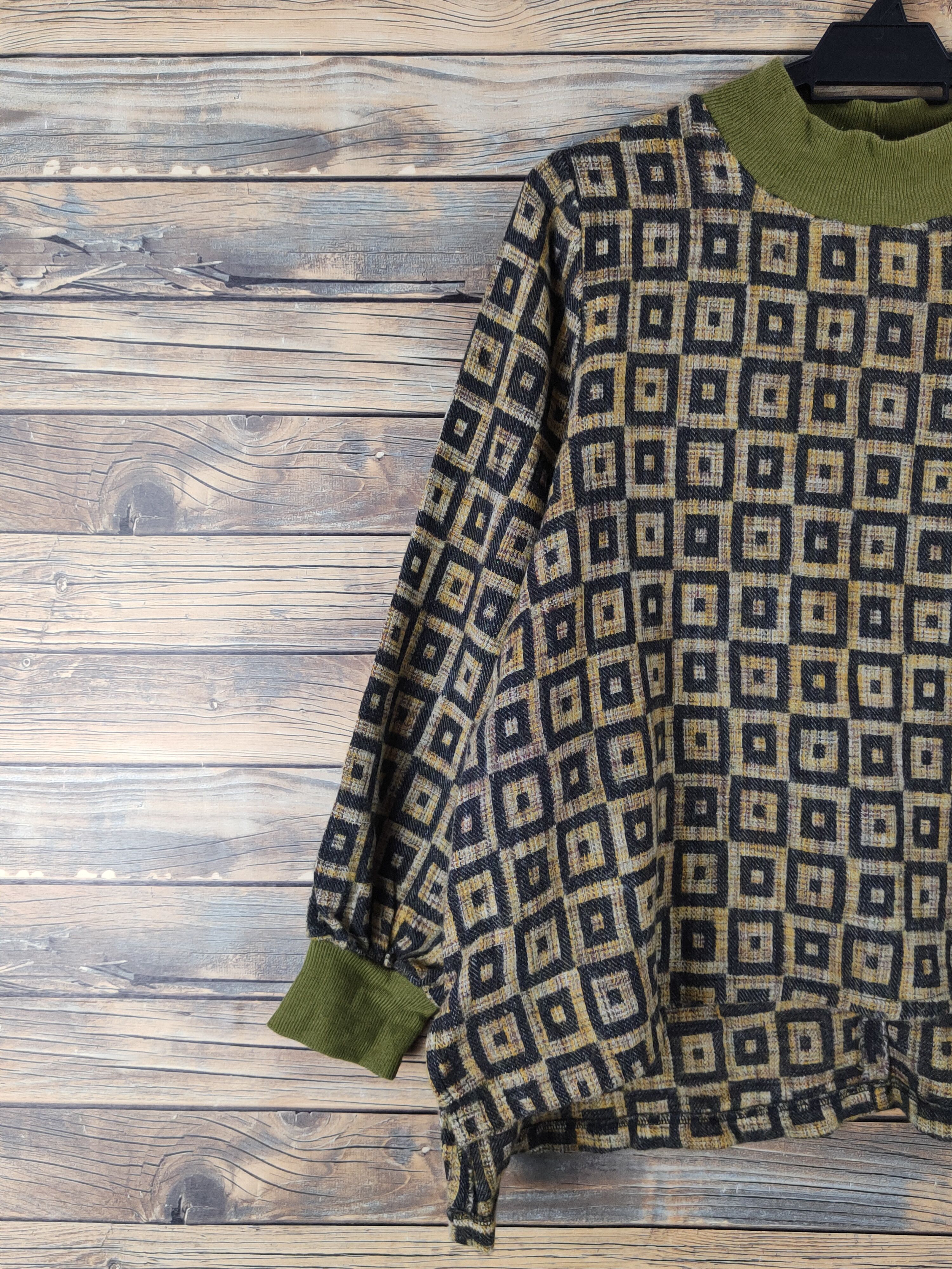 Homespun Knitwear × Japanese Brand × Vintage Japanese Brand Olive Knitwear Blouses #W1539 Size M / US 6-8 / IT 42-44 - 3 Thumbnail
