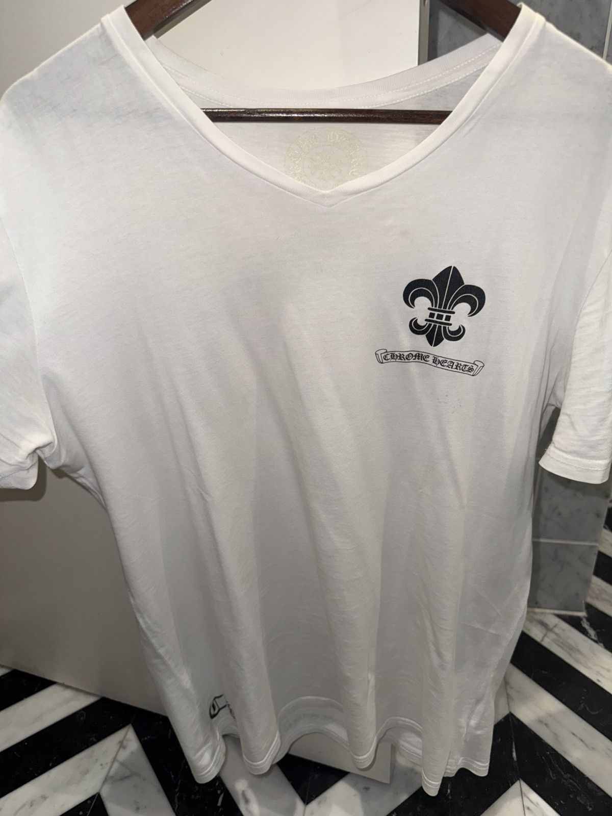 Chrome Hearts Chrome Hearts White V-neck Tee Size US L / EU 52-54 / 3 - 1 Thumbnail