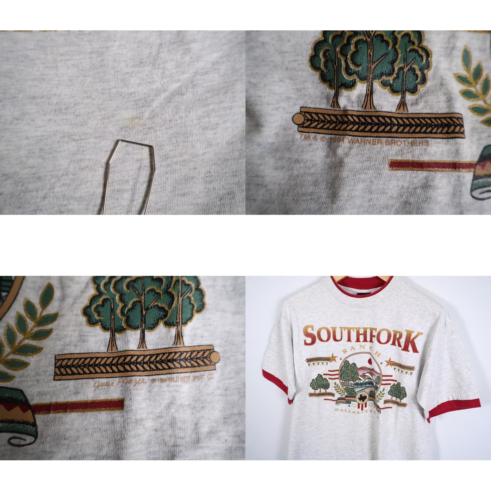 Vintage VINTAGE 90s Dallas Southfork Ranch T-Shirt Signal Logo Graphic Print Mens Large Gray Size US L / EU 52-54 / 3 - 8 Thumbnail