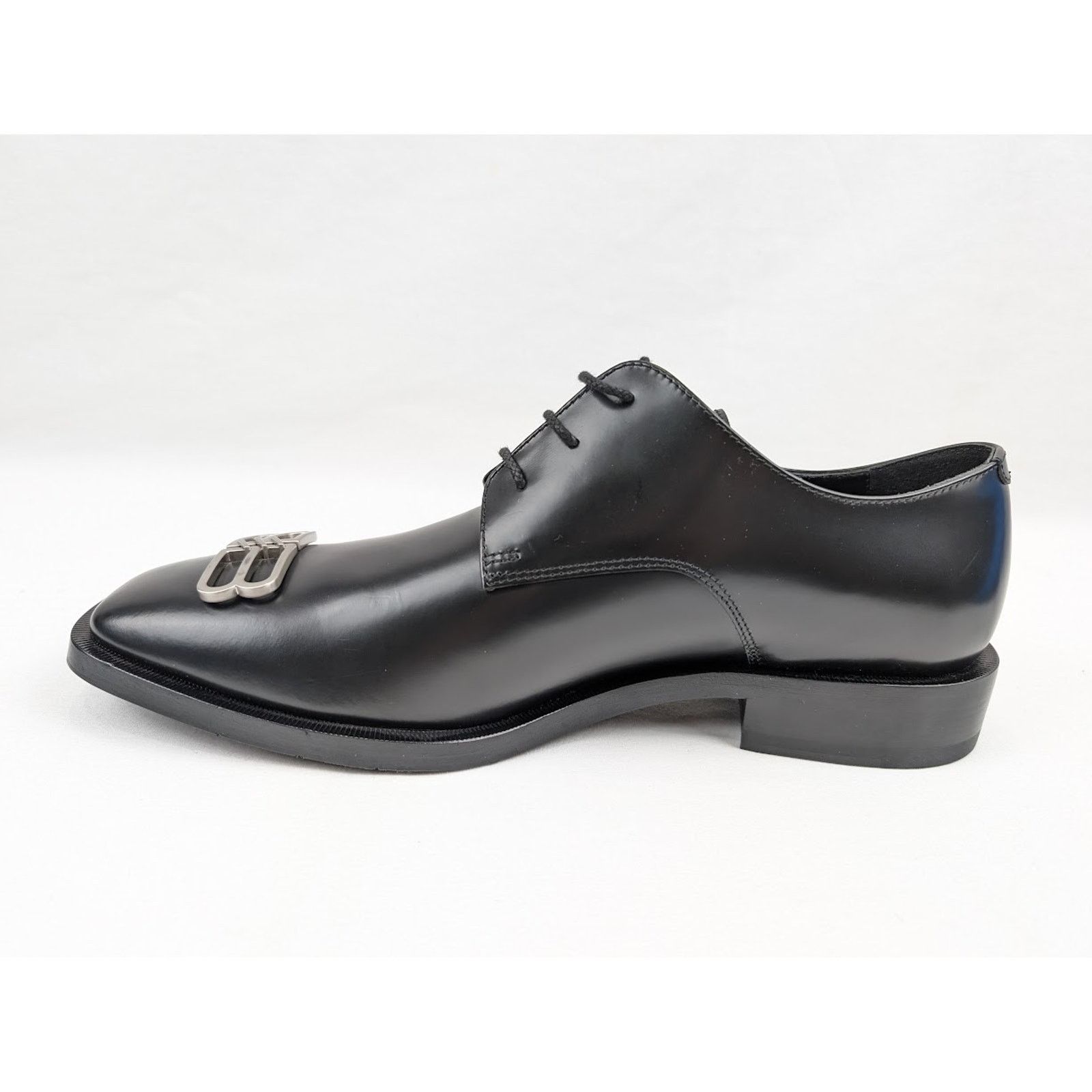 Balenciaga o1rshd1 Smooth Rim BB Icon Derbie Shoes in Black Size US 10 / EU 43 - 7 Thumbnail
