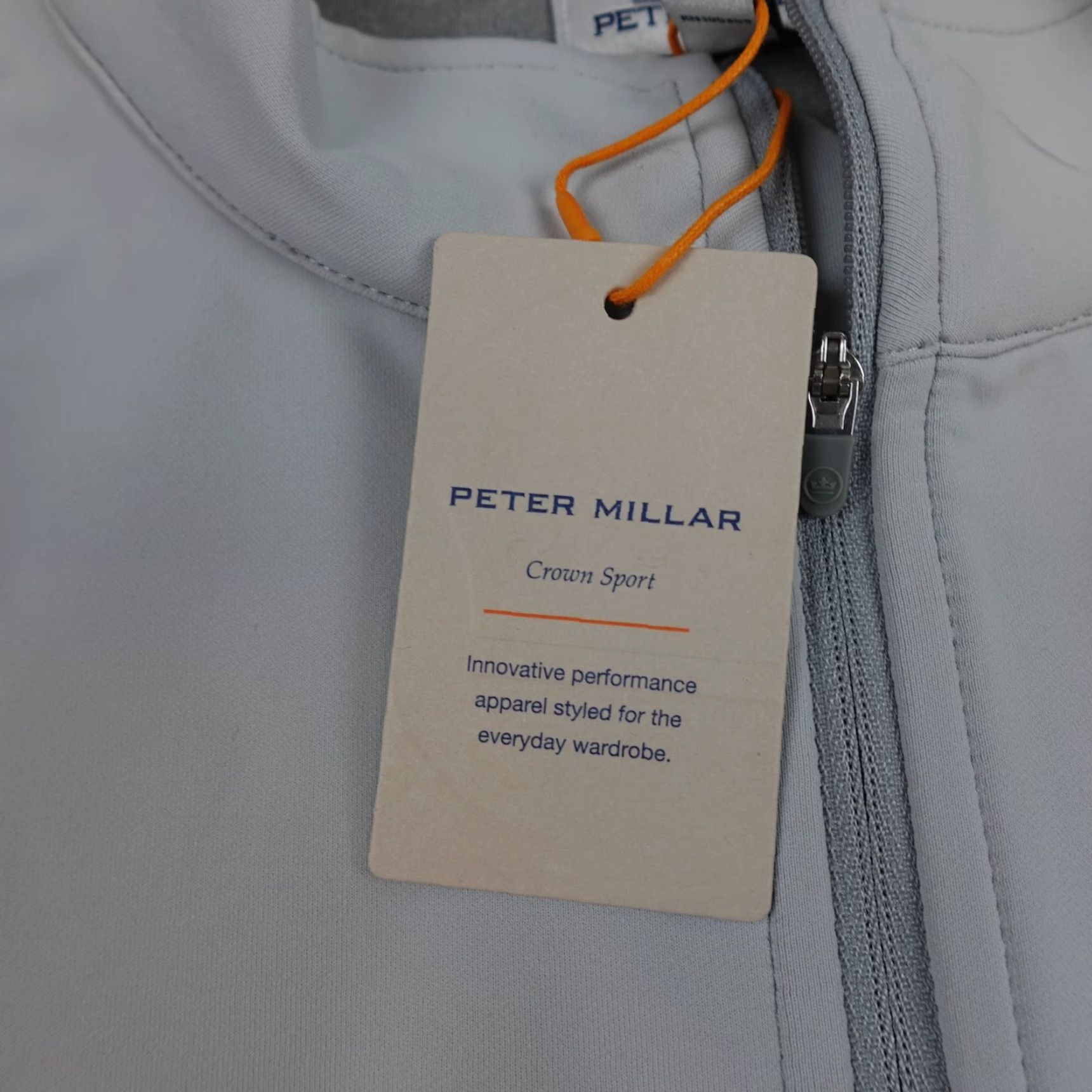 Peter Millar VINTAGE? No — Peter Millar Crown Sport 1/4 Zip Pullover Mens Large Gray Fortinet Golf Top Size US L / EU 52-54 / 3 - 4 Thumbnail