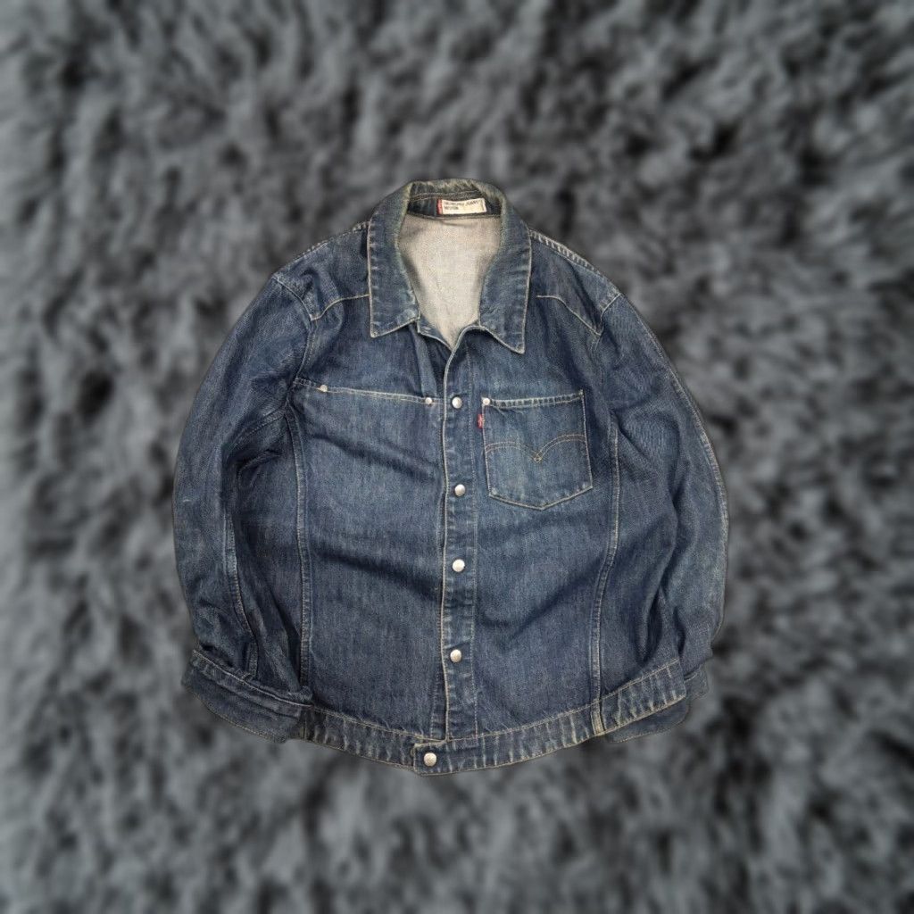 Levi's VINTAGE Levi's Trucker Jacket Levi's Engineered Denim Blue Pocket 90s Classic Pocket Denim Faded Jeans Jacket M Blue Mens Regular Jacket Size US 31 - 1 Thumbnail