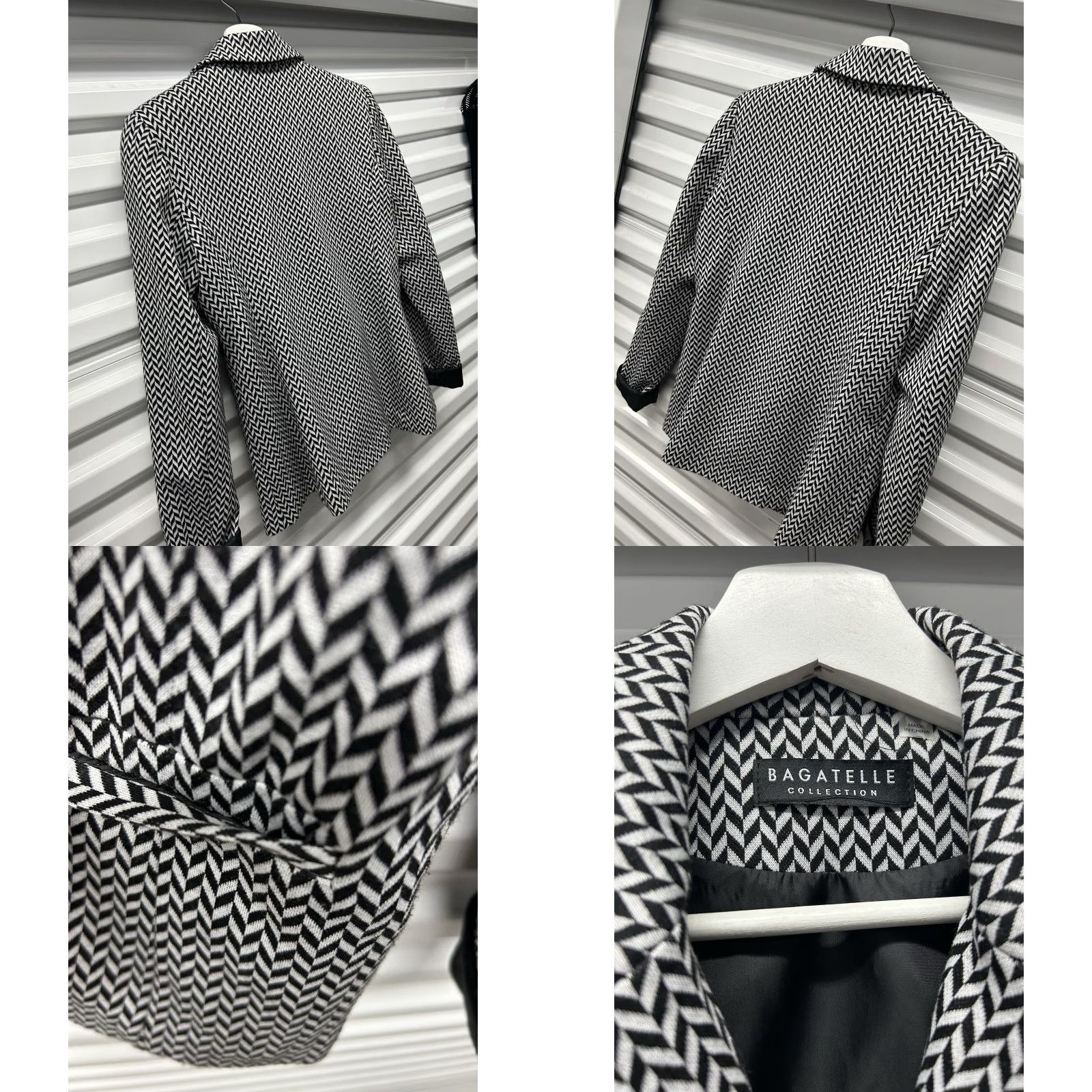 Vintage Bagatelle Collection Women's Blazer Jacket Black/White Tweed Business Small Size S / US 4 / IT 40 - 8 Thumbnail