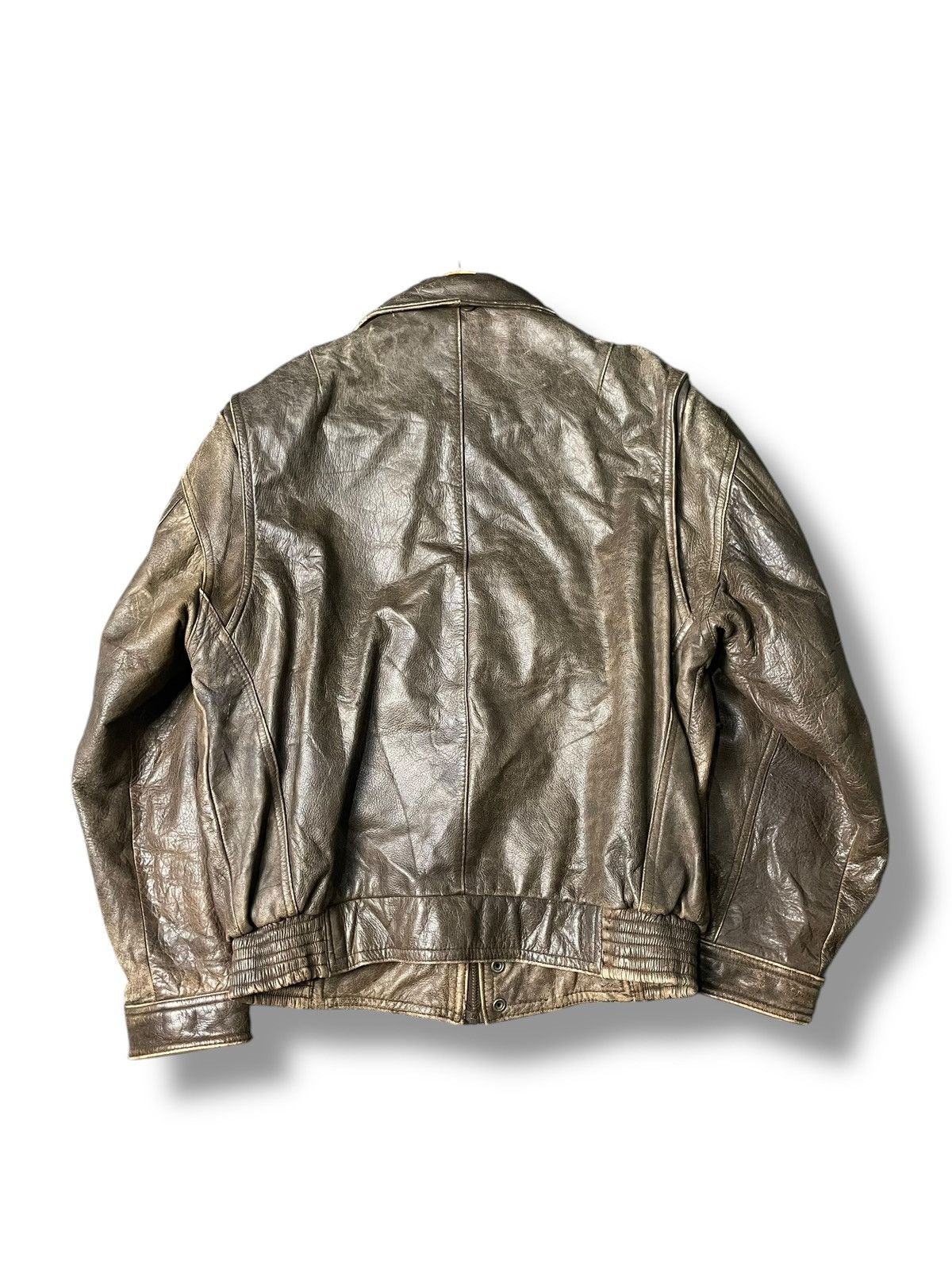 Vintage Japanese Brand Utility Pocket Leather Jacket (101) Size US XXS / EU 40 - 7 Thumbnail