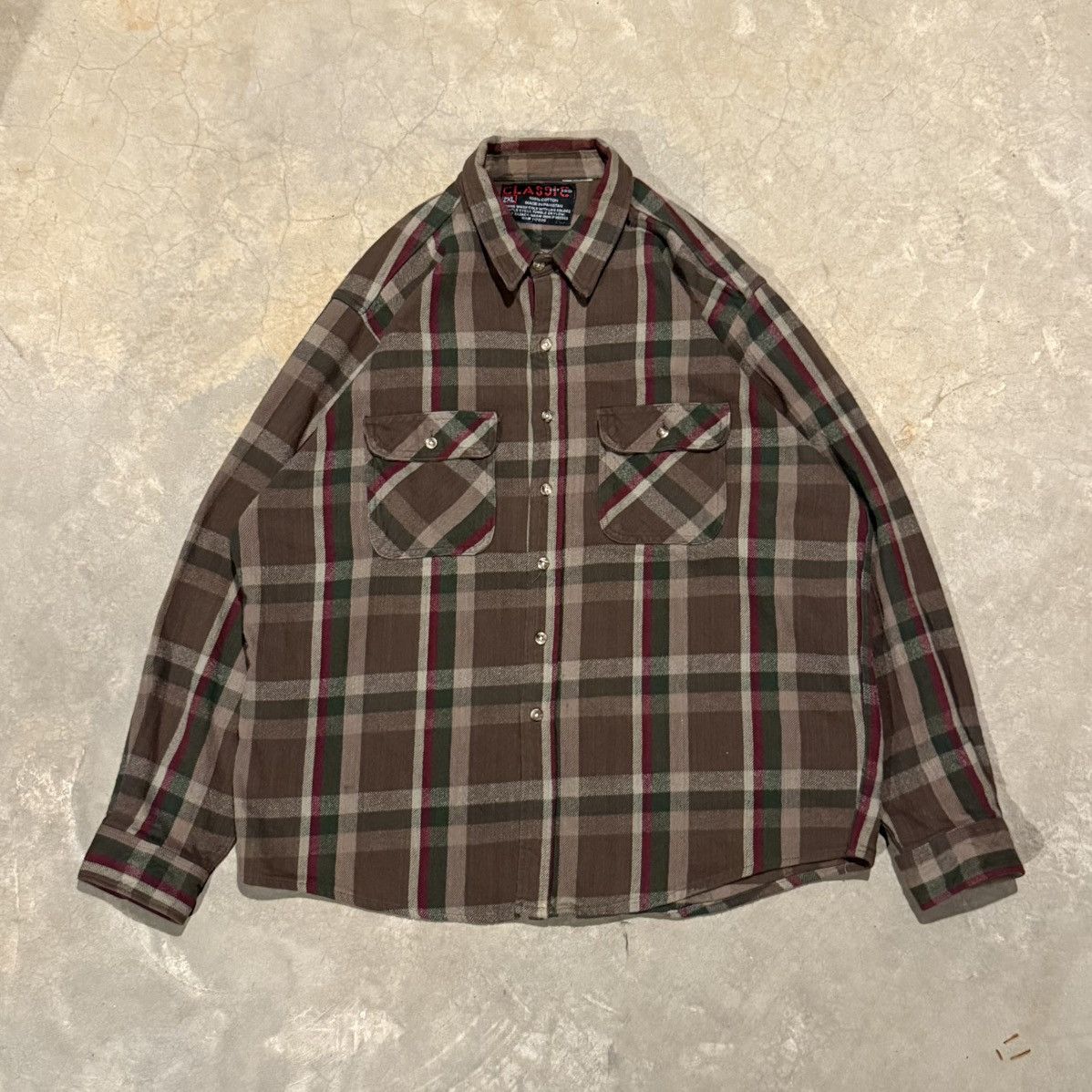 Vintage Vtg 2000s Brown Faded Distressed Flannel Shirt ERD Grunge Size US XXL / EU 58 / 5 - 1 Thumbnail