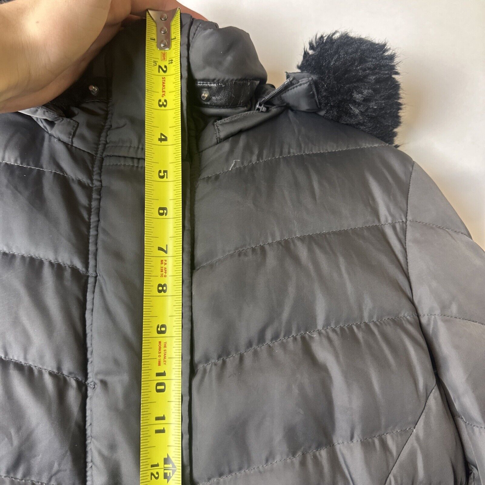 Vince Camuto VINCE CAMUTO Women's M grey Full Zip Quilted Hooded Puffer Size M / US 6-8 / IT 42-44 - 5 Thumbnail