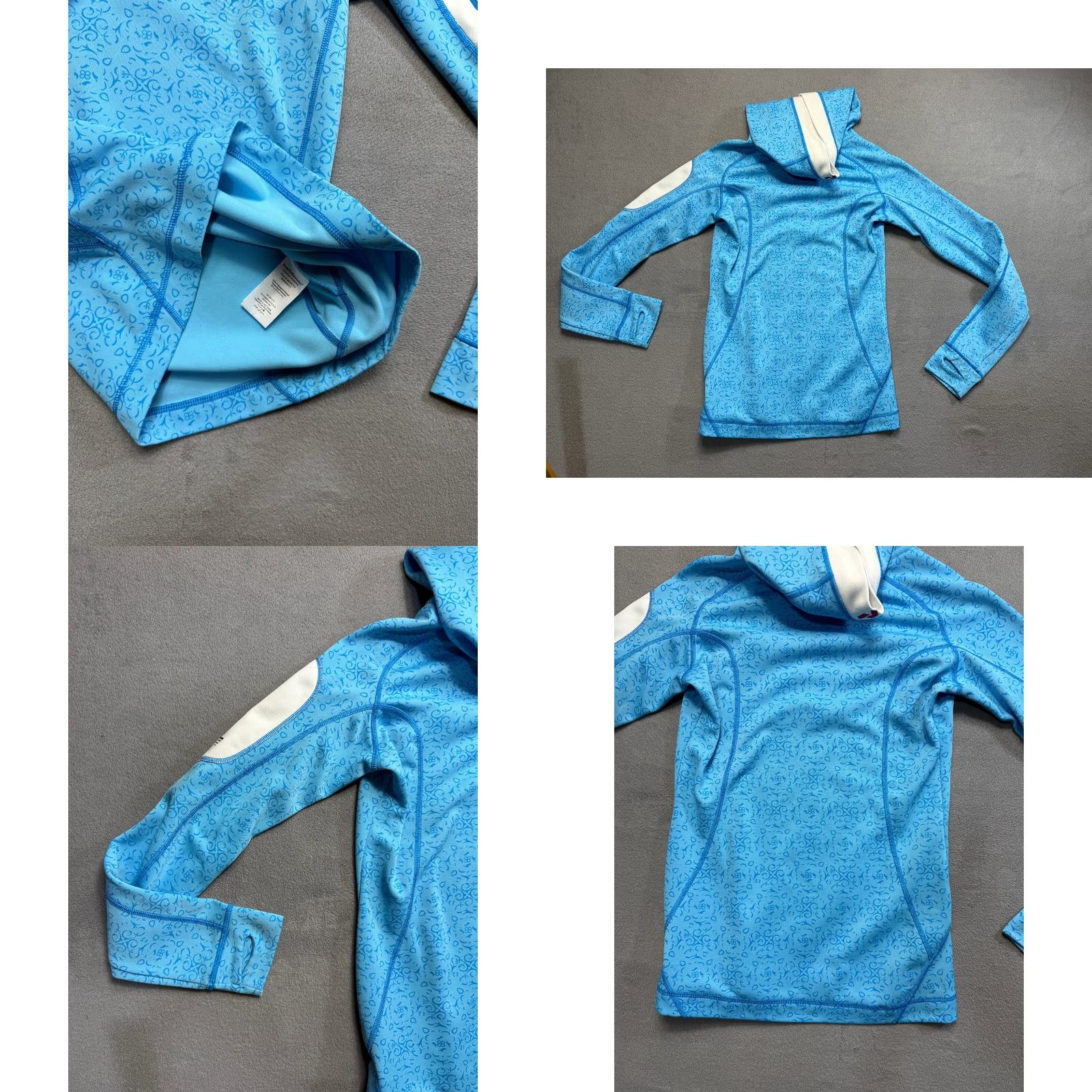 Peak Performance Peak Performance Women XS Blue Patterned Training Hoodie Pullover Sweatshirt Gym Shirt Ladies XS Blue Patterned Gym Hoodie Size XS / US 0-2 / IT 36-38 - 9 Thumbnail