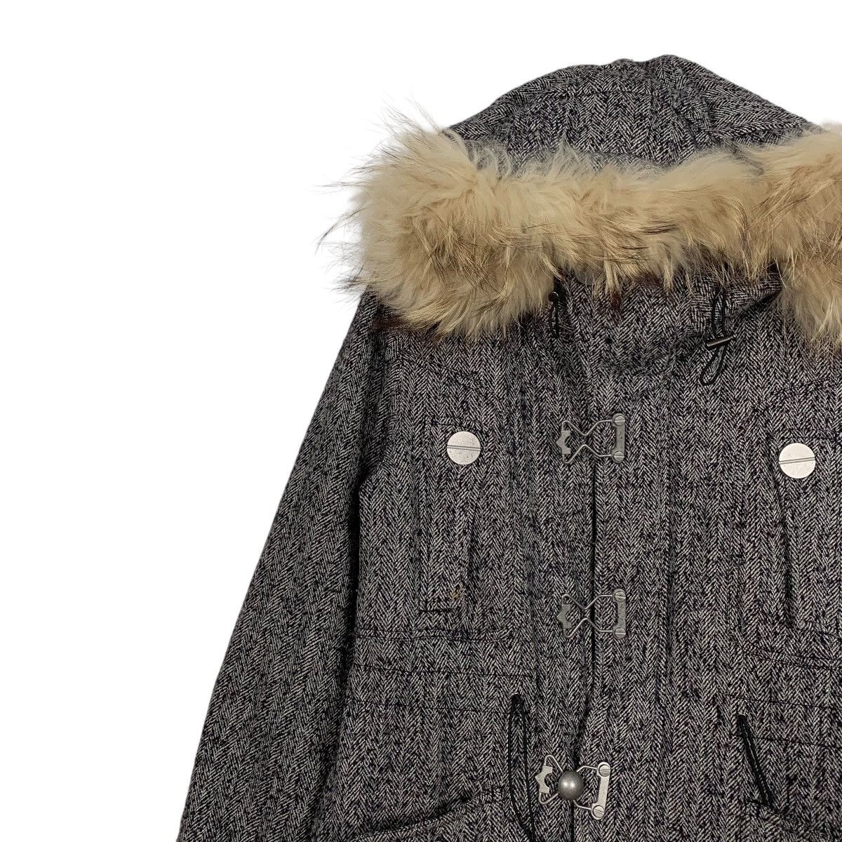 Japanese Brand Sly Military Herringbone Hooded Long Jacket Size US S / EU 44-46 / 1 - 6 Thumbnail