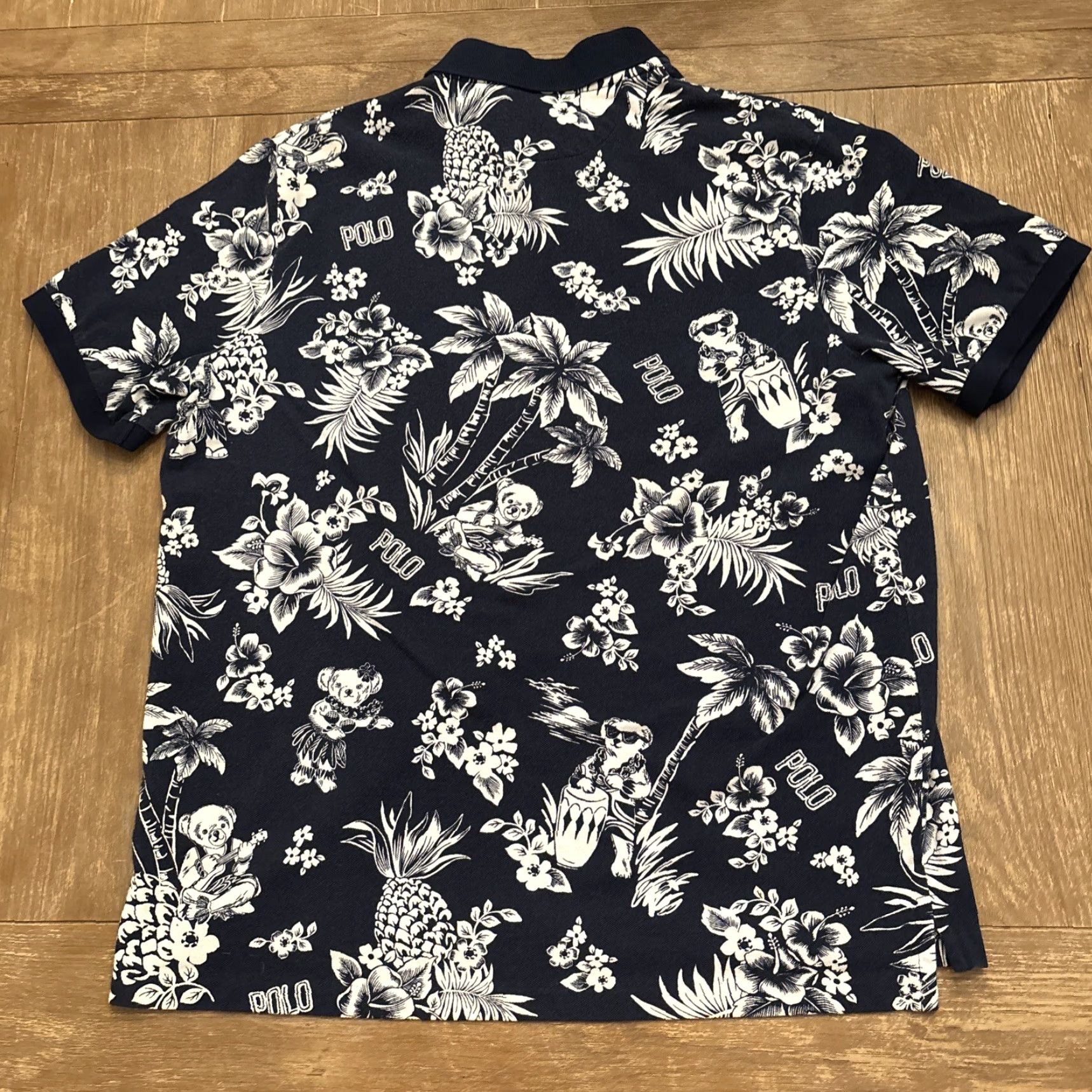 Ralph Lauren VINTAGE Polo Ralph Lauren Bear Polo Shirt Adult Large Blue Rare Pineapple Mens Size US L / EU 52-54 / 3 - 7 Thumbnail