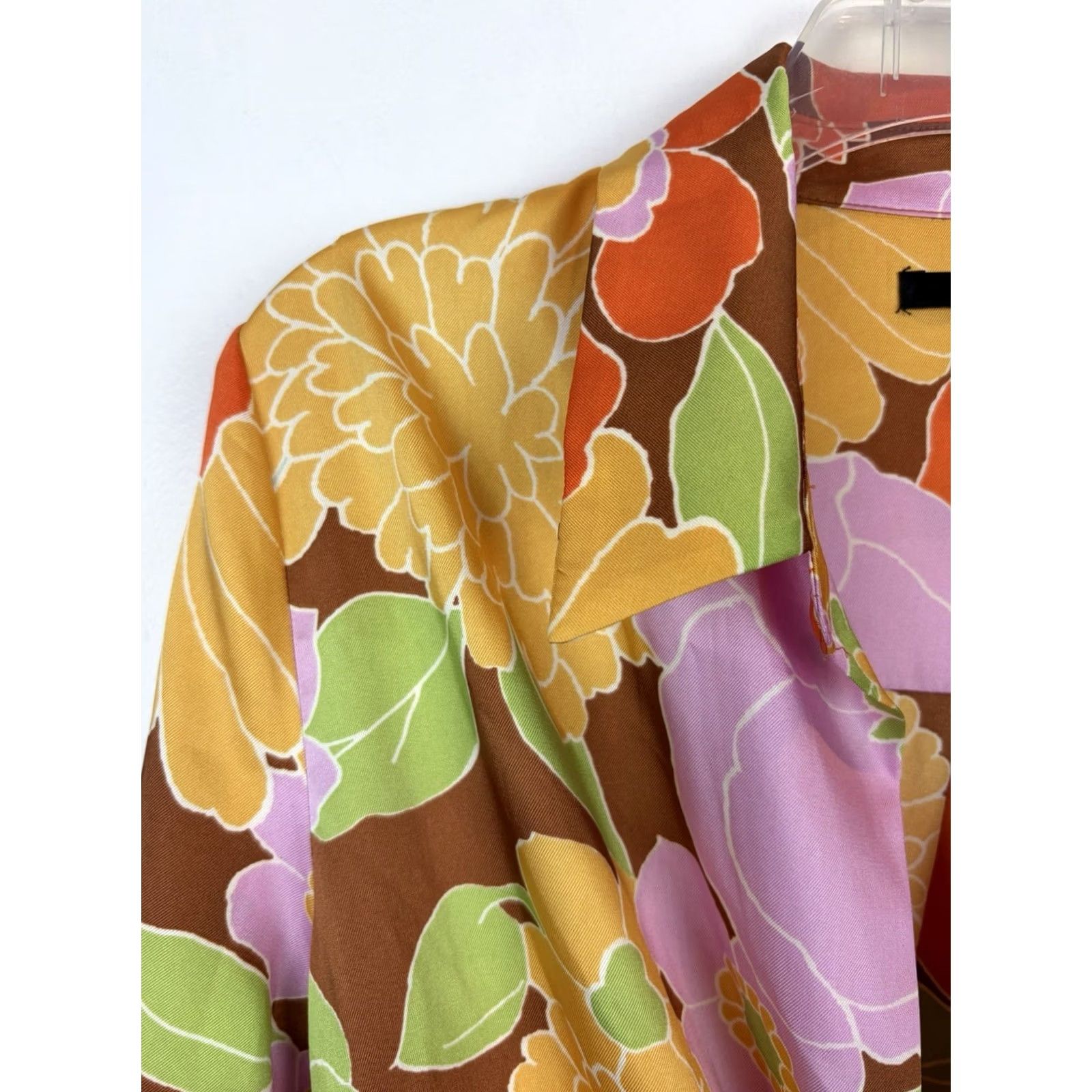 Forever 21 FOREVER 21 Y2K Wrap Mini Dress Womens M Floral Print 70s Hippie Bodycon Fit & Flare Short Brown Polyester Size M / US 6-8 / IT 42-44 - 6 Thumbnail