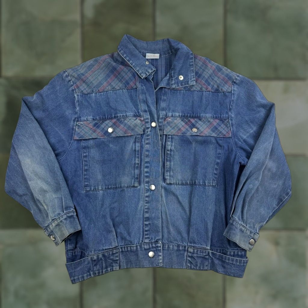 Express VINTAGE Pacific Express Denim Snap-Up Shirt Womens Large Blue 90s Long Sleeve Size L / US 10 / IT 46 - 1 Thumbnail