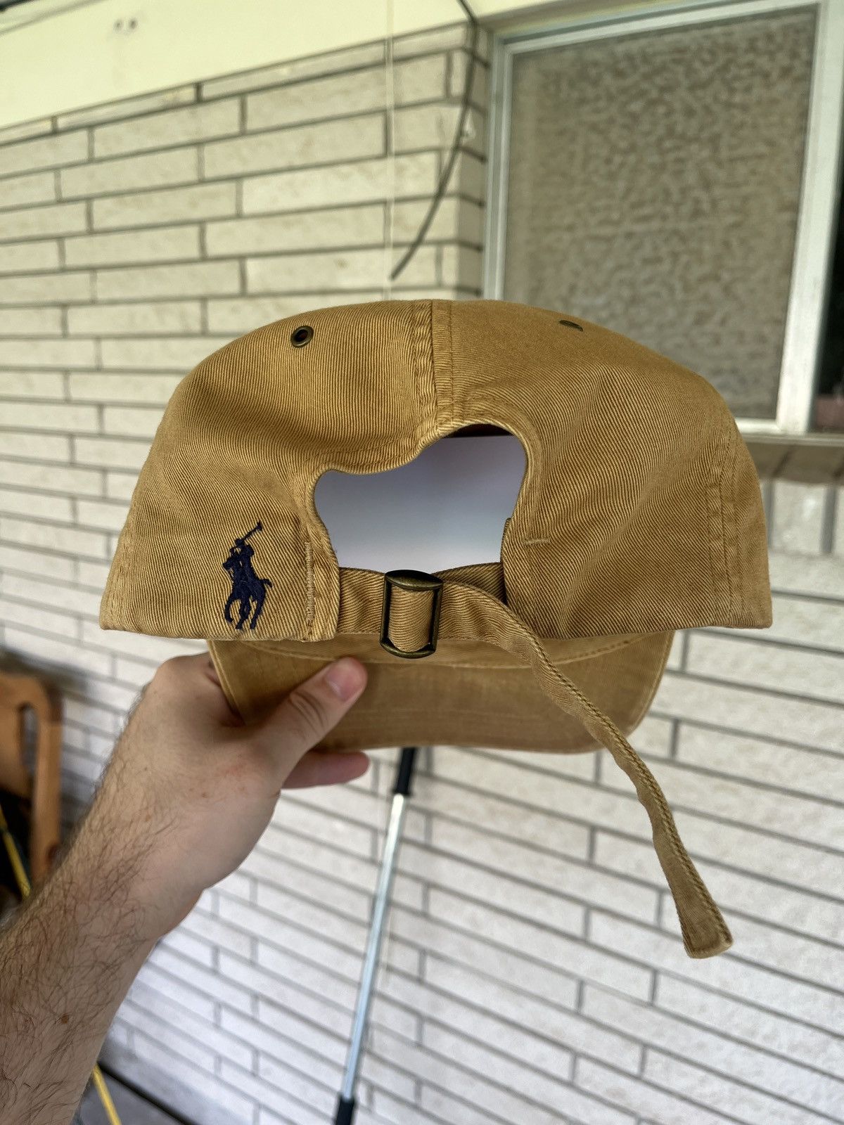 Polo Ralph Lauren Vintage Beige USA 🇺🇸 Polo Ralph Lauren Promo Strap-back Hat Size ONE SIZE - 4 Thumbnail