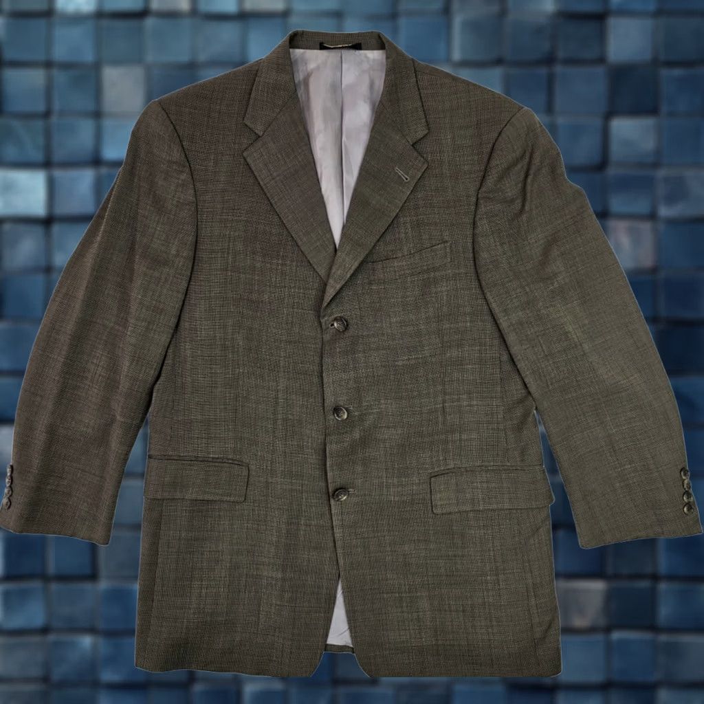 Hart Schaffner Marx Hart Schaffner Marx Wool Cashmere Blazer Men 41R Twill Weave Brown Goldish Notch 3-Button Front Regular Size 42R - 1 Thumbnail