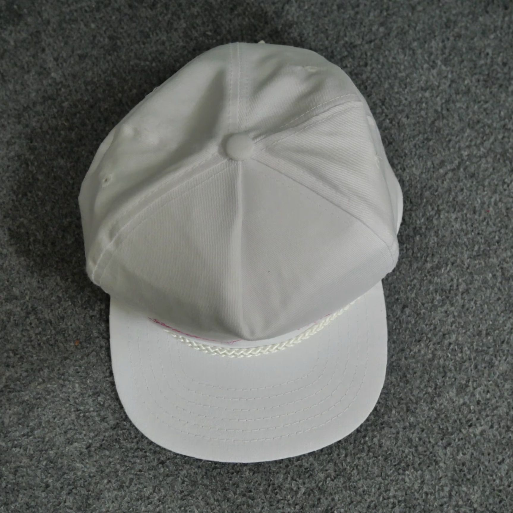 Vintage VINTAGE Sunshine Biscuits Hat Adult White Pink Logo Snap Back Mens 90s Size ONE SIZE - 3 Thumbnail