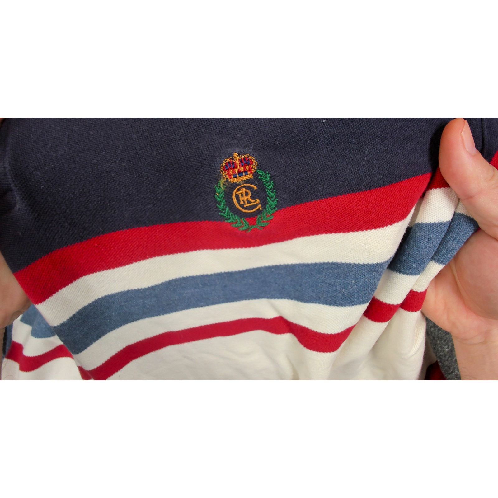 Chaps Ralph Lauren Chaps Ralph Lauren VTG 90s Colorblock Striped Boxy Polo Size US L / EU 52-54 / 3 - 7 Thumbnail