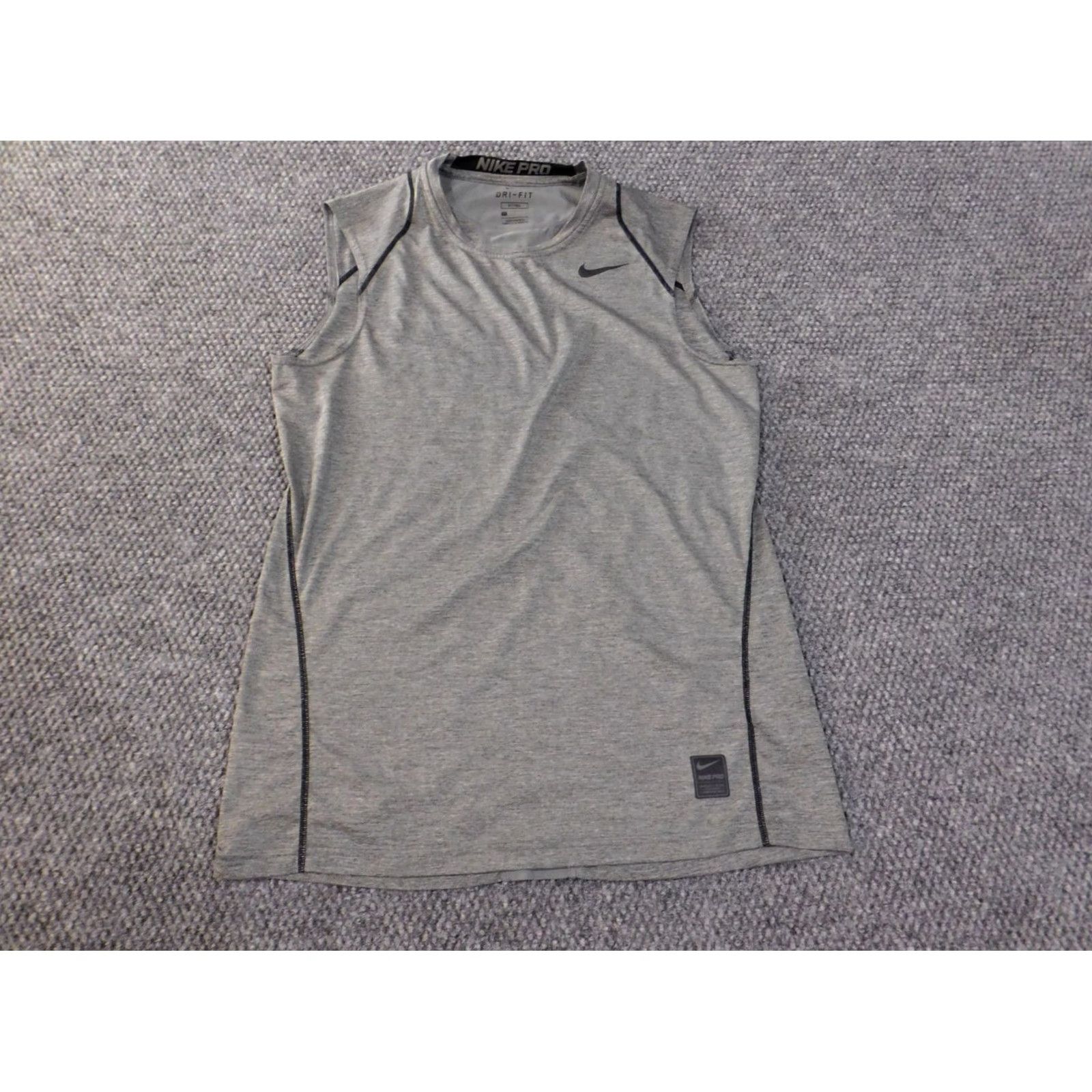 Nike Nike Pro Shirt Mens S Dri-Fit Gray Sleeveless Moisture Wicking Stretch Size US S / EU 44-46 / 1 - 2 Thumbnail
