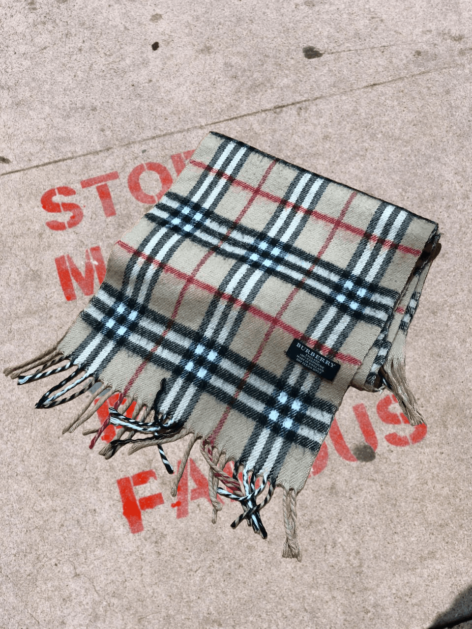 Burberry Vintage Burberrys Scarf Cashmere Plaid Pattern Nova Check Size ONE SIZE - 1 Thumbnail