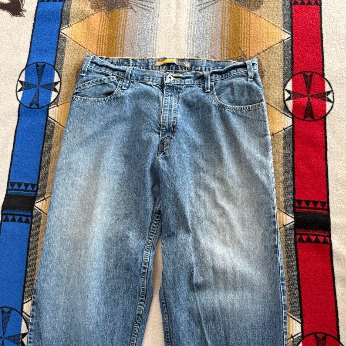 Levi's VINTAGE Levi’s Silvertab Baggy Denim Jeans 36x30 Wide-Leg Blue Men N/A Mens Grunge Skater Y2K Size US 36 / EU 52 - 4 Thumbnail