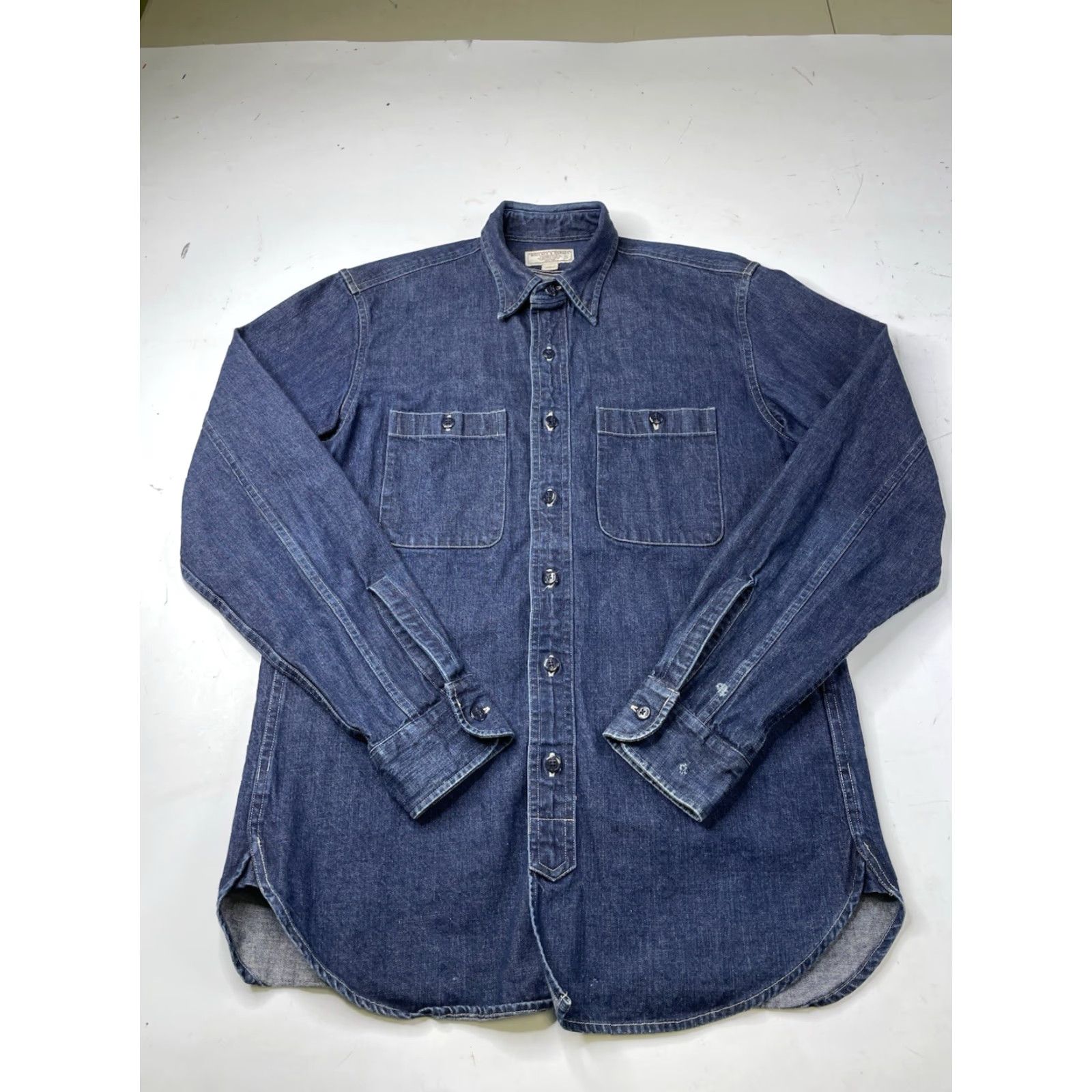 J.Crew J.CREW Wallace & Barnes Heavy Denim Jean Work Shirt Mens Size Small Indigo Blue Jacket Shirt Size US S / EU 44-46 / 1 - 2 Thumbnail