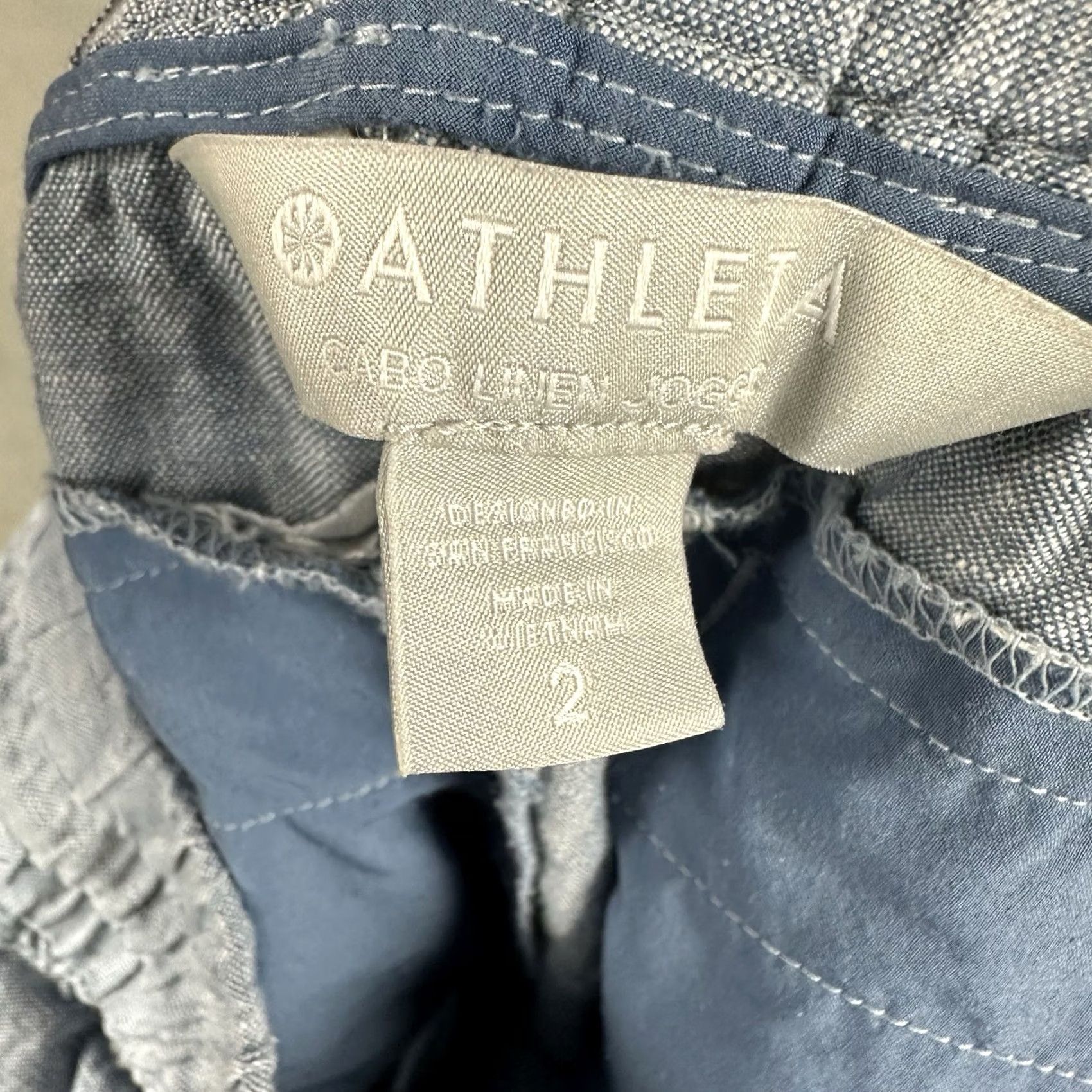 Athleta Athleta Womens Pants Blue 2 Linen Jogger Elastic Waist High Rise Drawstring Size 26" / US 2 / IT 38 - 7 Thumbnail